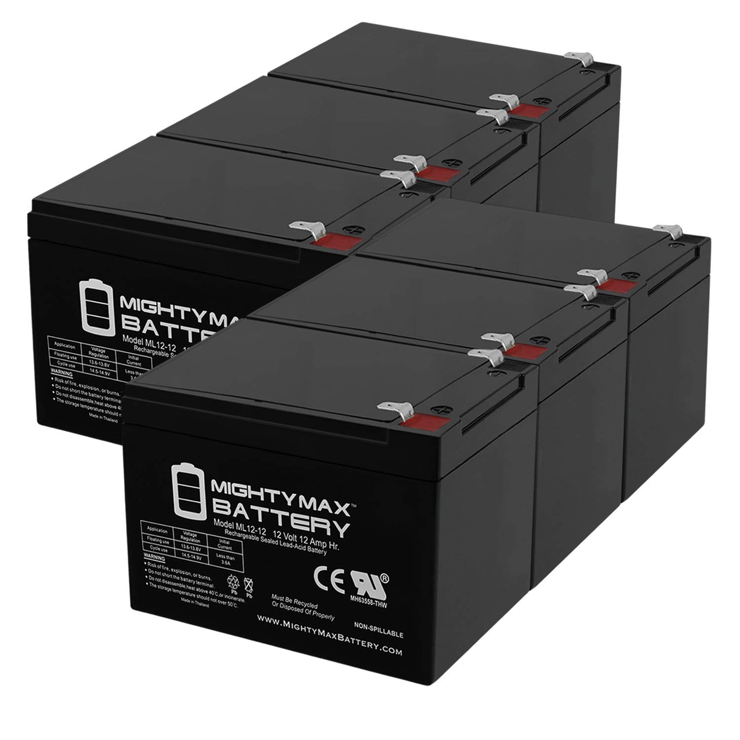 12V 12AH Replacement Battery for X-Treme XB-300-SLA Electric Bike - 6 Pack - Perfect for E-Bike, Scooter, and Mobility Scooter Power Needs
