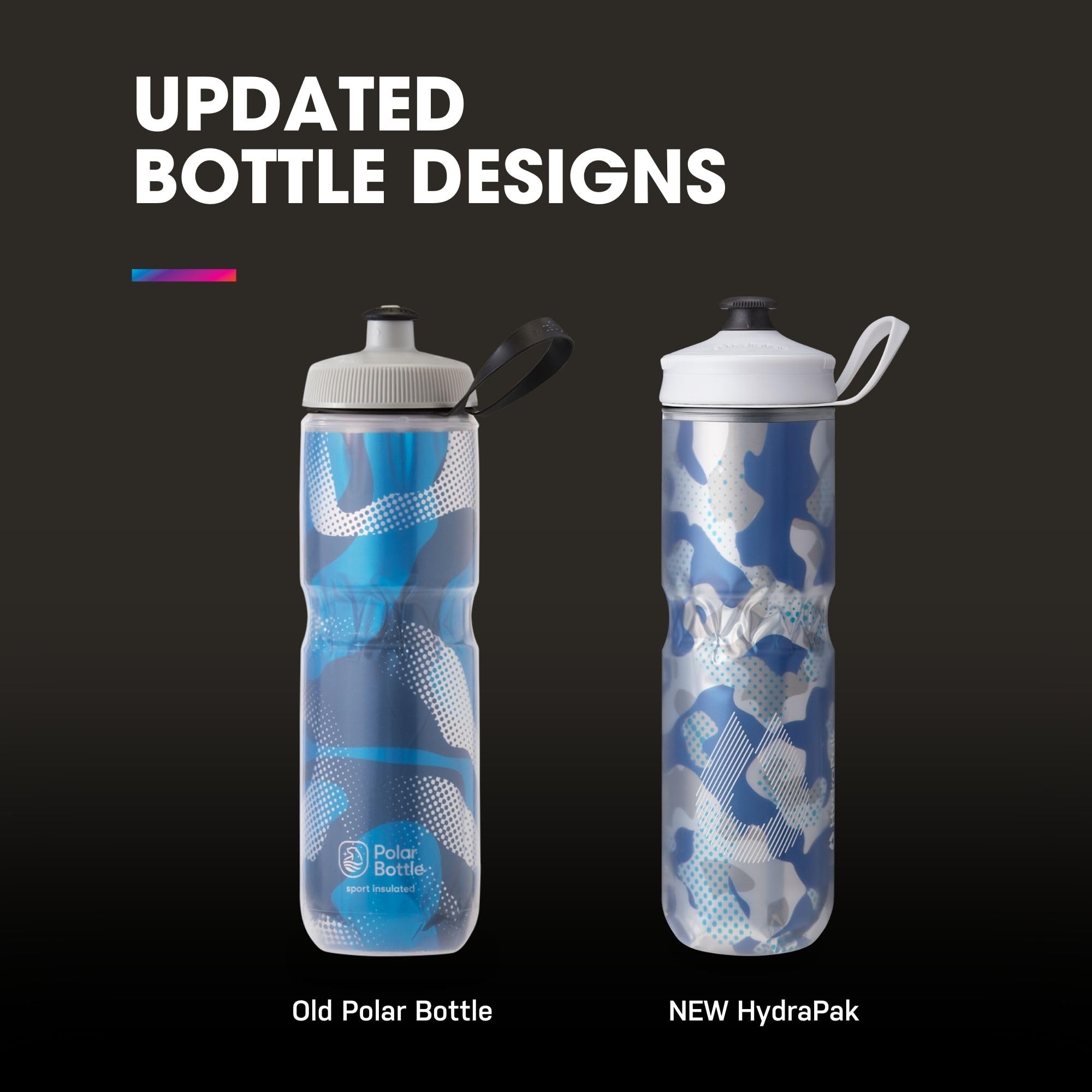 Polar Bottle Sport Insulated Water Bottle by HydraPak (20oz & 24oz) - Leak Proof, Double Wall Vacuum Insulation Keeps Drinks Cold 2X Longer | Perfect for Gym, Hiking, Cycling & Outdoor Activities