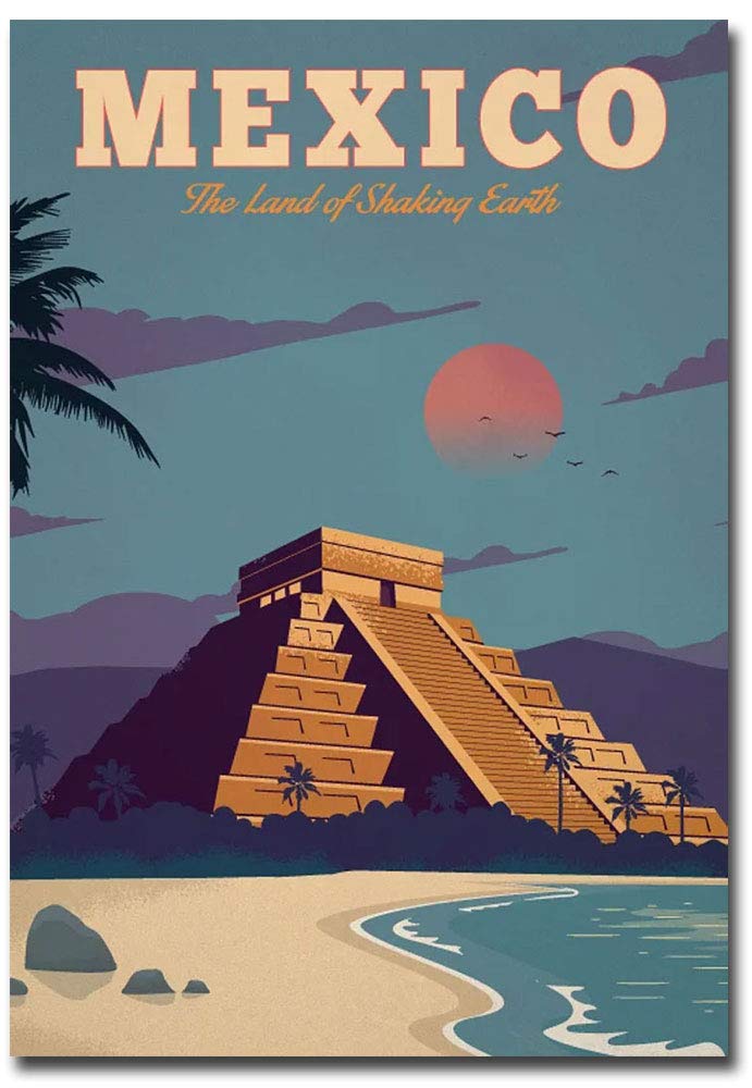 Vintage Mexico Travel Art Fridge Magnet 2.5