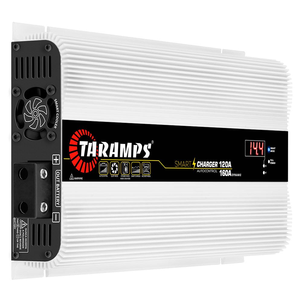 Taramps Smart 120/160A Battery Charger - 160A Dynamic Mode for Car Audio Systems - 2200W Max Power Output - Bivolt Automatic 127/220VAC - Perfect for High-Performance Car Audio & Vehicle Power Supply
