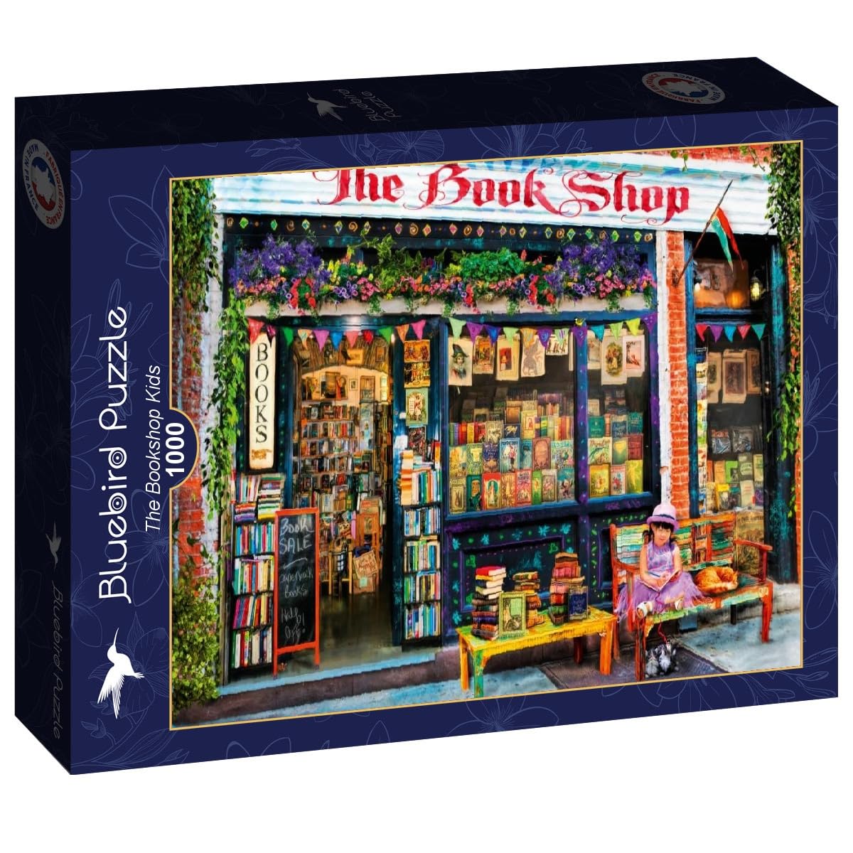Bluebird Puzzle - 1000 Piece Bookshop Kids Jigsaw Puzzle - Stunning Retro Youth Bookstore Scene - Premium Adult Puzzle Made in Europe - Perfect for Family Game Nights & Home Decor