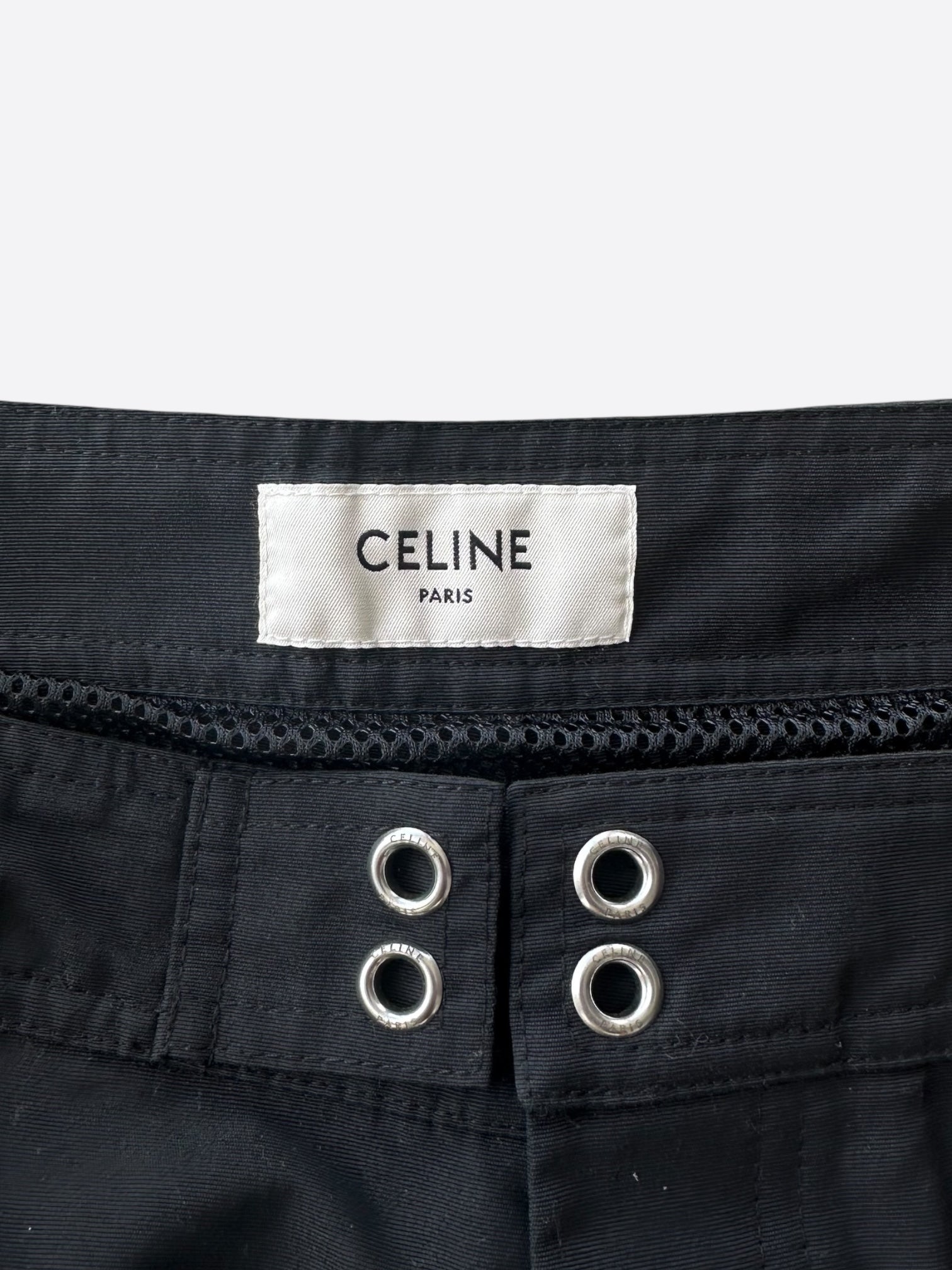 Celine Black & White Mini Logo Swim Shorts for Men - Stylish Beachwear & Poolside Comfort - Perfect for Summer Vacations, Swimming, and Relaxing by the Water