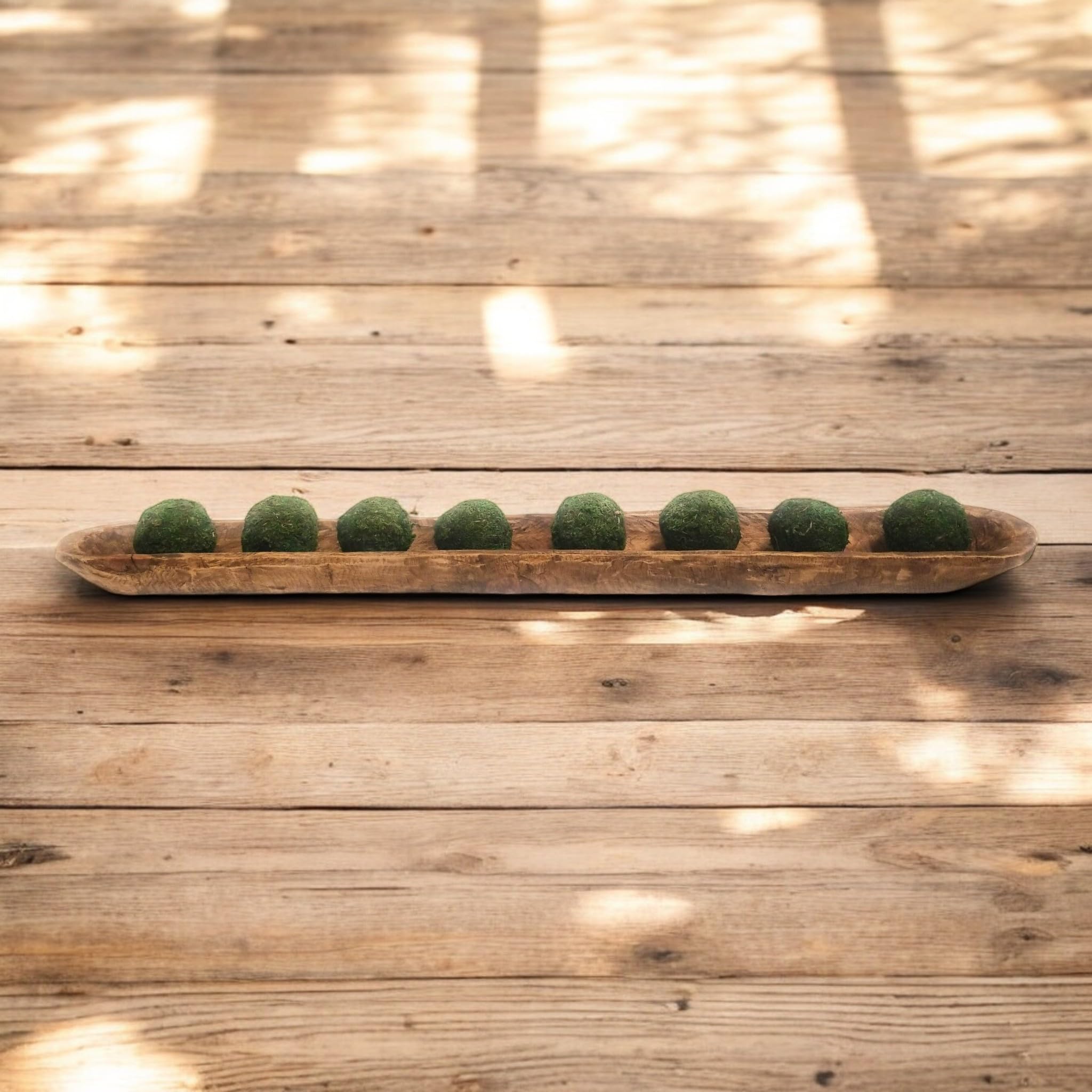 Extra Long Skinny Wood Dough Bowl - Handcrafted Rustic Decorative Tray for Farmhouse Decor | Perfect for Bread, Fruits, Centerpieces & Kitchen Display (The Rio Grande Collection)