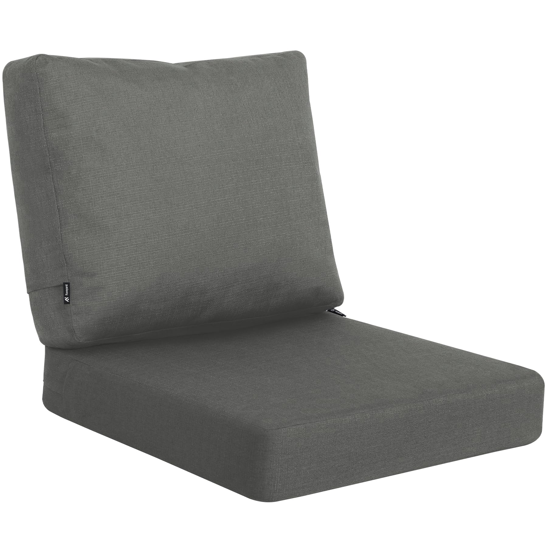 Favoyard 24x24 Inch Deep Seat Patio Cushions Set - Waterproof & Fade-Resistant Outdoor Furniture Cushions with Removable Polyester-Linen Cover, Hidden Zipper & Adjustable Straps - Perfect for Garden Chairs, Porch Sofas & Poolside Lounging