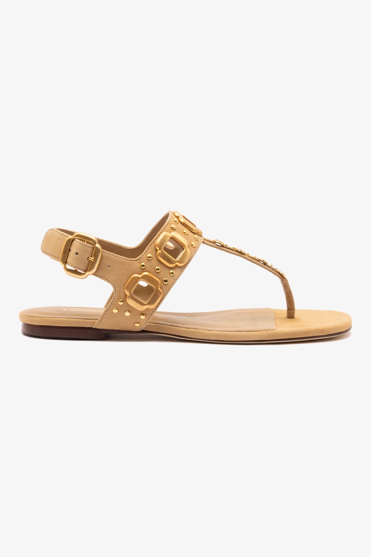 Milan Studs Thong Sandals for Women - Peanut Suede Summer Flip Flops | Beach, Pool, Casual Outfits & Vacation Wear