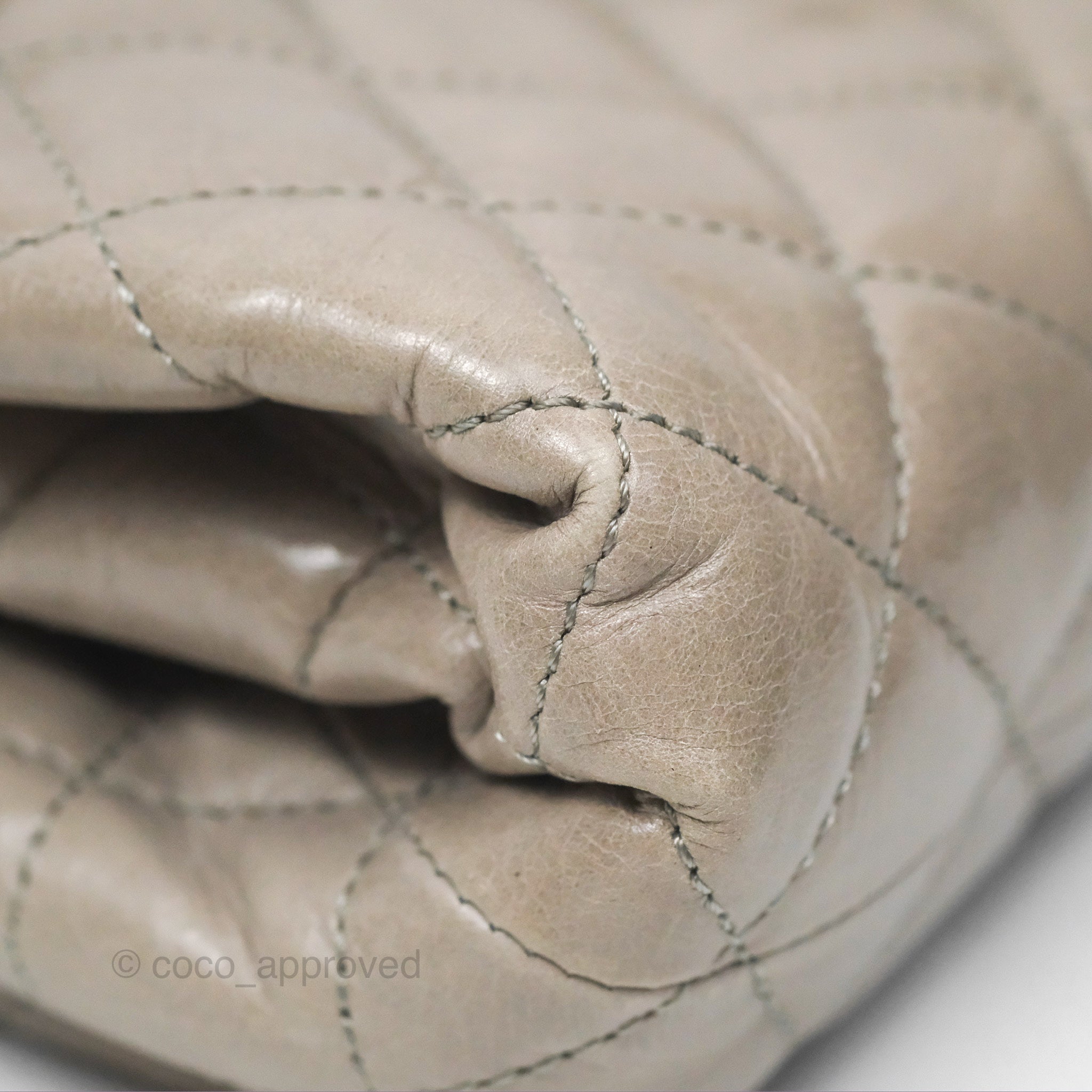 Chanel Accordion Flap Bag in Taupe Crinkled Glazed Calfskin Leather - Luxury Crossbody Bag for Women, Perfect for Date Night & Evening Events