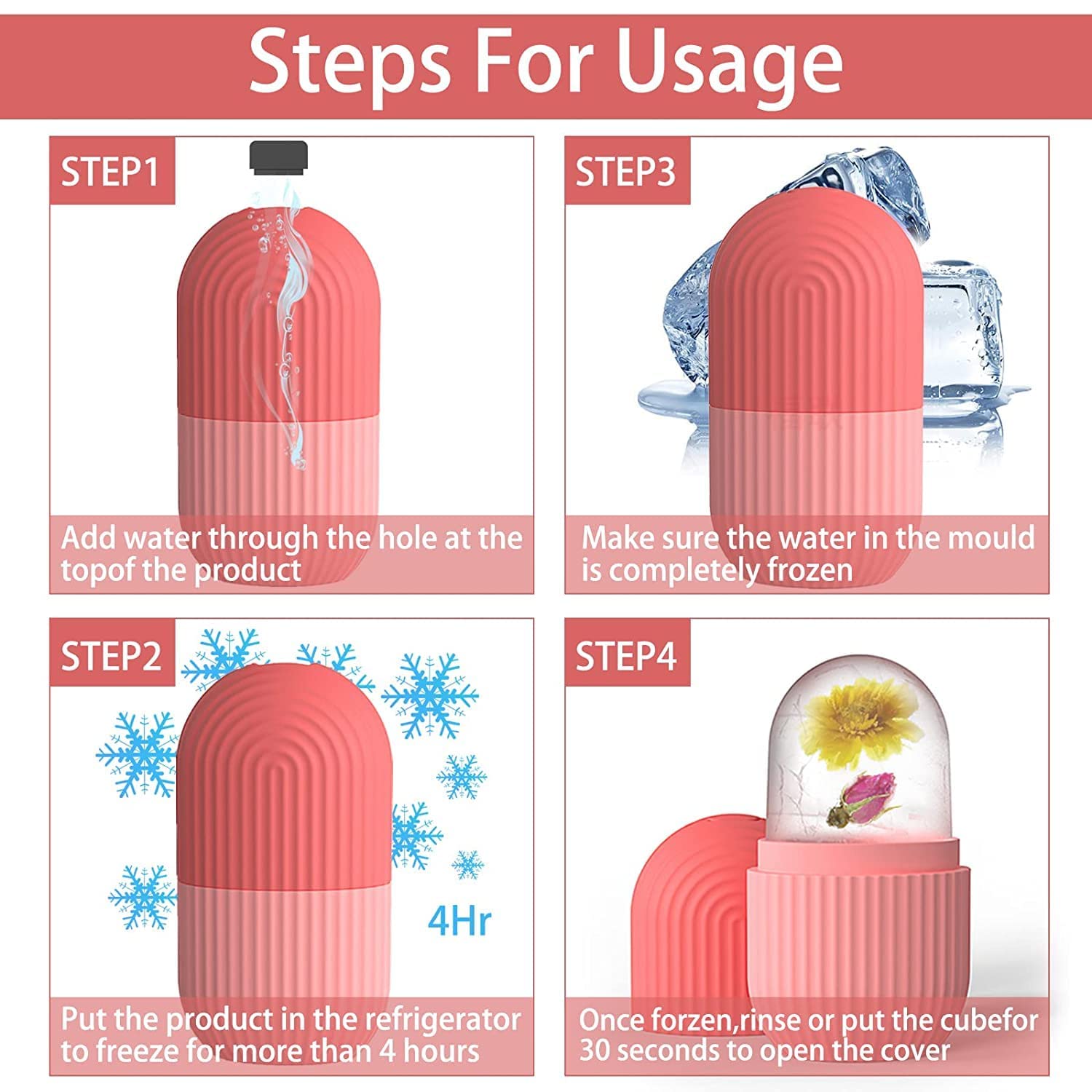 Best Reusable Ice Roller for Face & Eye - Cooling Facial Massager for Puffiness & Wrinkles | Perfect for Skincare Routine & Morning Depuffing