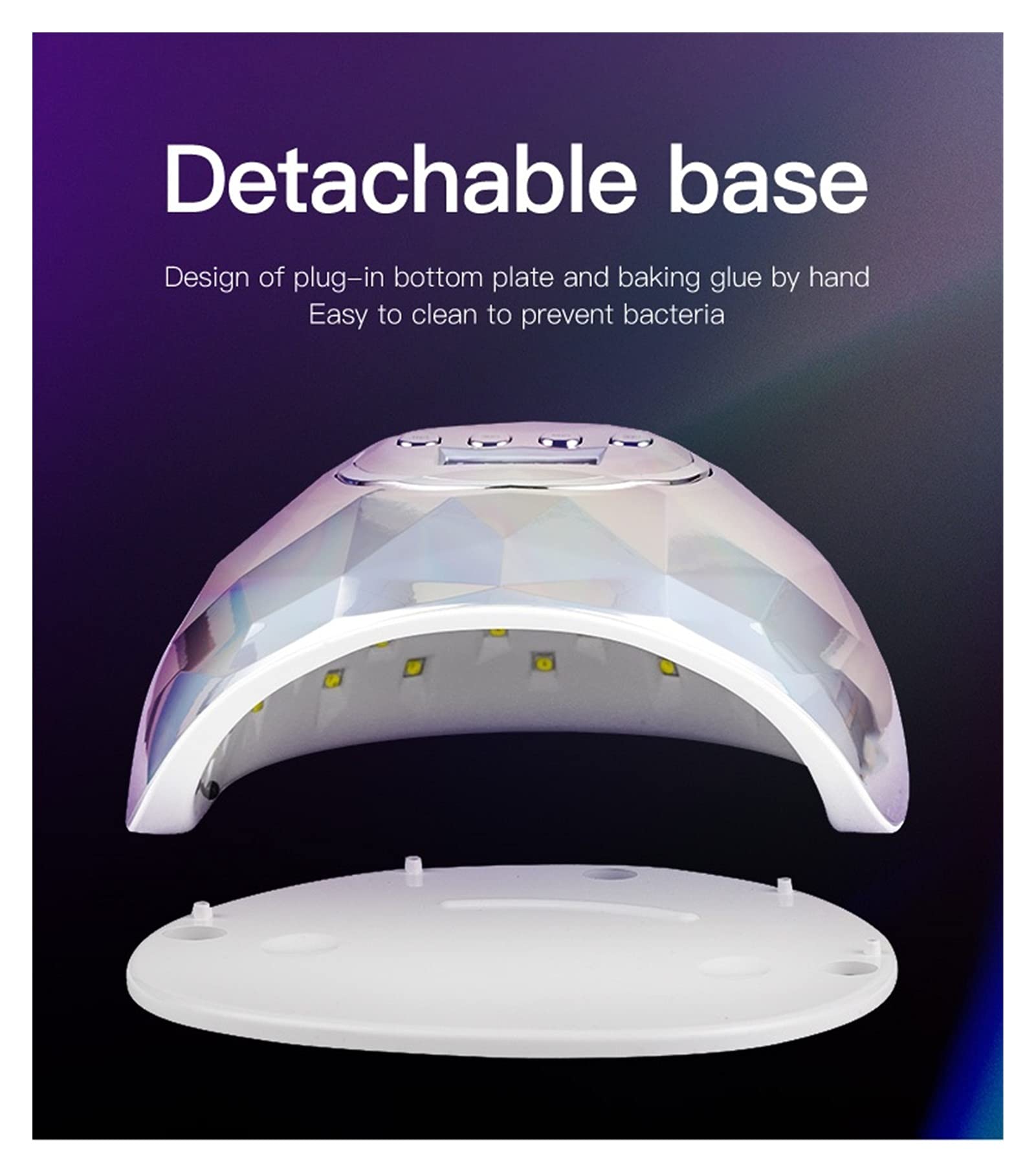 Professional LED Nail Dryer Lamp for Gel Polish - Fast Curing UV/LED Hybrid Nail Lamp Machine with Ice Cooling Function, Perfect for Manicure & Pedicure (Colorful Pink) | Ideal for Home Salon, Nail Art Studio & DIY Nail Care