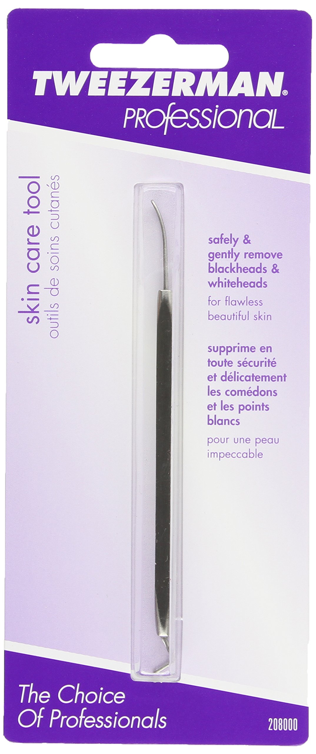 Tweezerman Professional Stainless Steel Tweezers for Eyebrows & Facial Hair - Precision Skin Care & Grooming Tool for Salon, Home & Travel Use