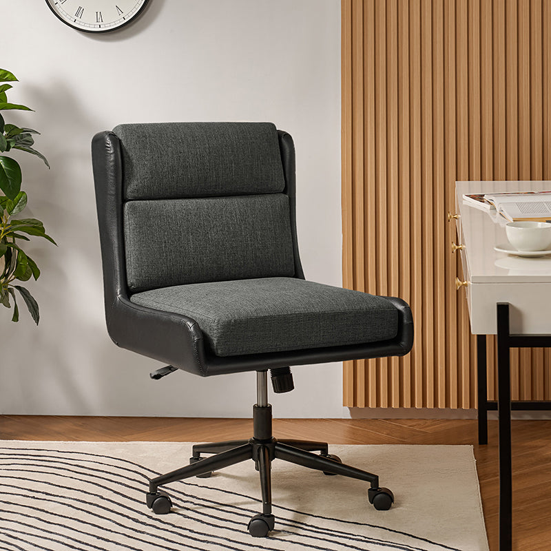 Tobie Modern Ergonomic Faux Leather Office Chair - Adjustable Height Swivel Task Chair with Lumbar Support for Home Office, Gaming & Workspace Comfort