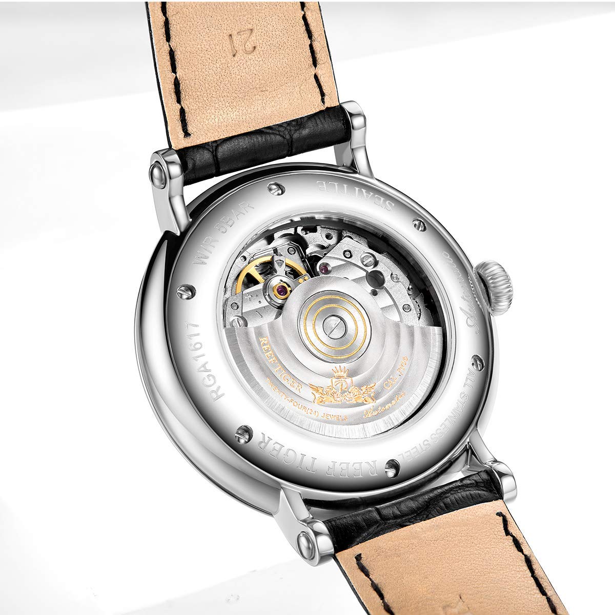 REEF TIGER Luxury Automatic Men's Watch - Waterproof Mechanical Timepiece with Date Display (Model RGA1617) - Perfect for Business, Formal Events & Everyday Wear