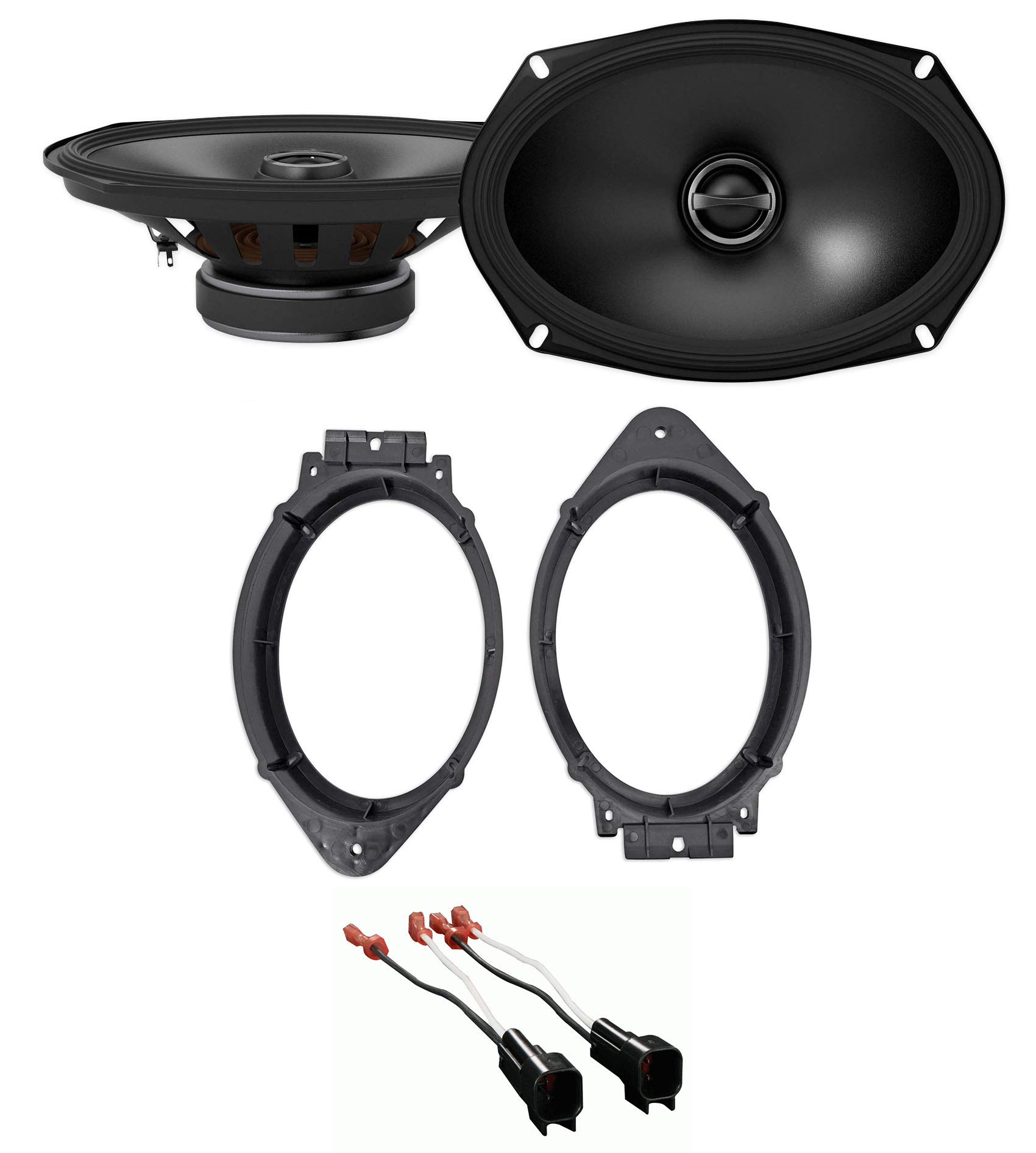 Alpine S-S69 260W 2-Way Car Speakers Bundle with METRA 72-5600 Wiring Harness & 82-3004 6x9 Adapters - Compatible with 2015-2017 Chevy Tahoe - Premium Sound Upgrade for Trucks & SUVs