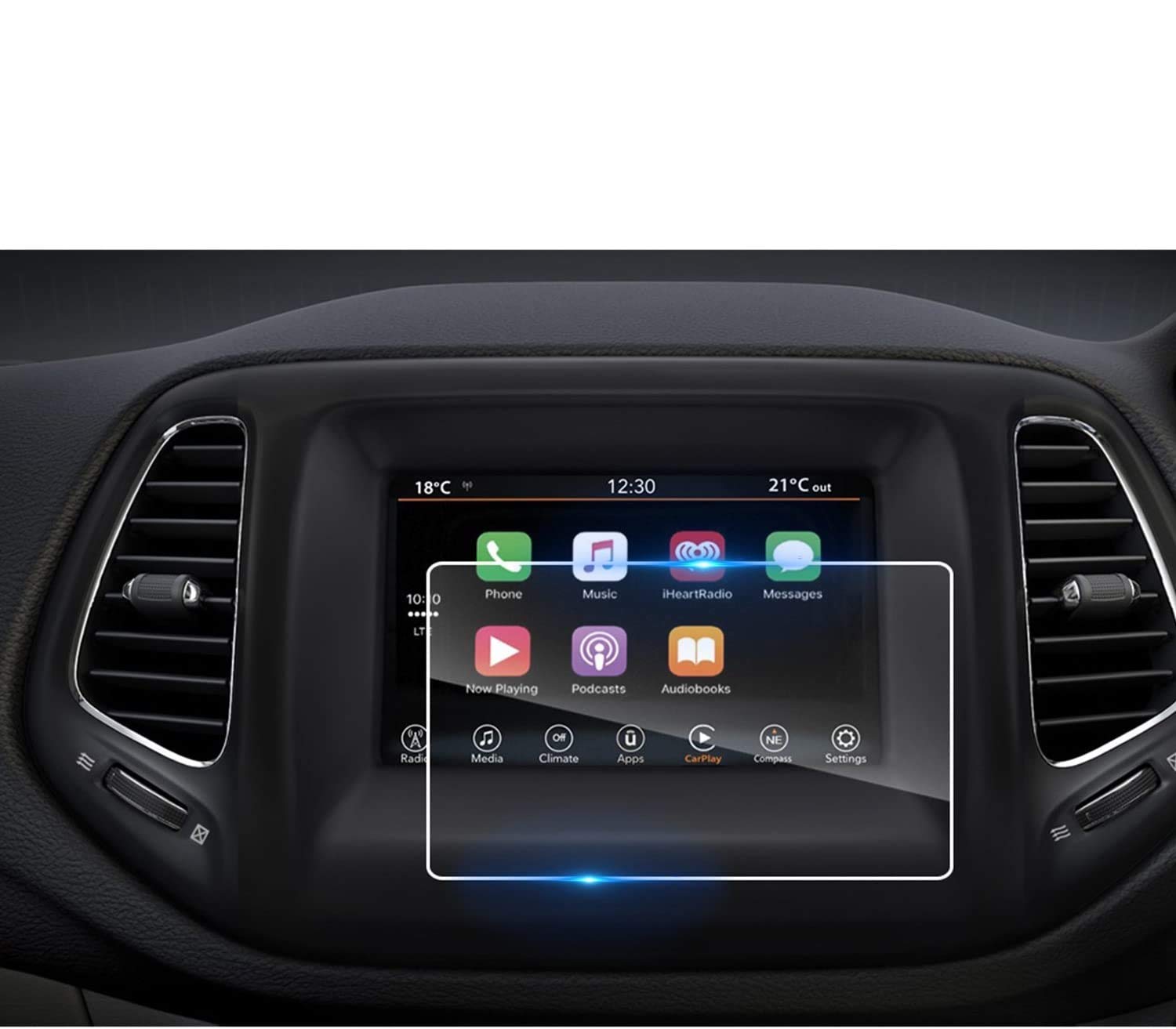 2019-2021 Jeep Compass 7 Inch Touch Screen Tempered Glass Screen Protector - Anti-Scratch, Shock-Resistant, HD Clear for Enhanced Driving Safety