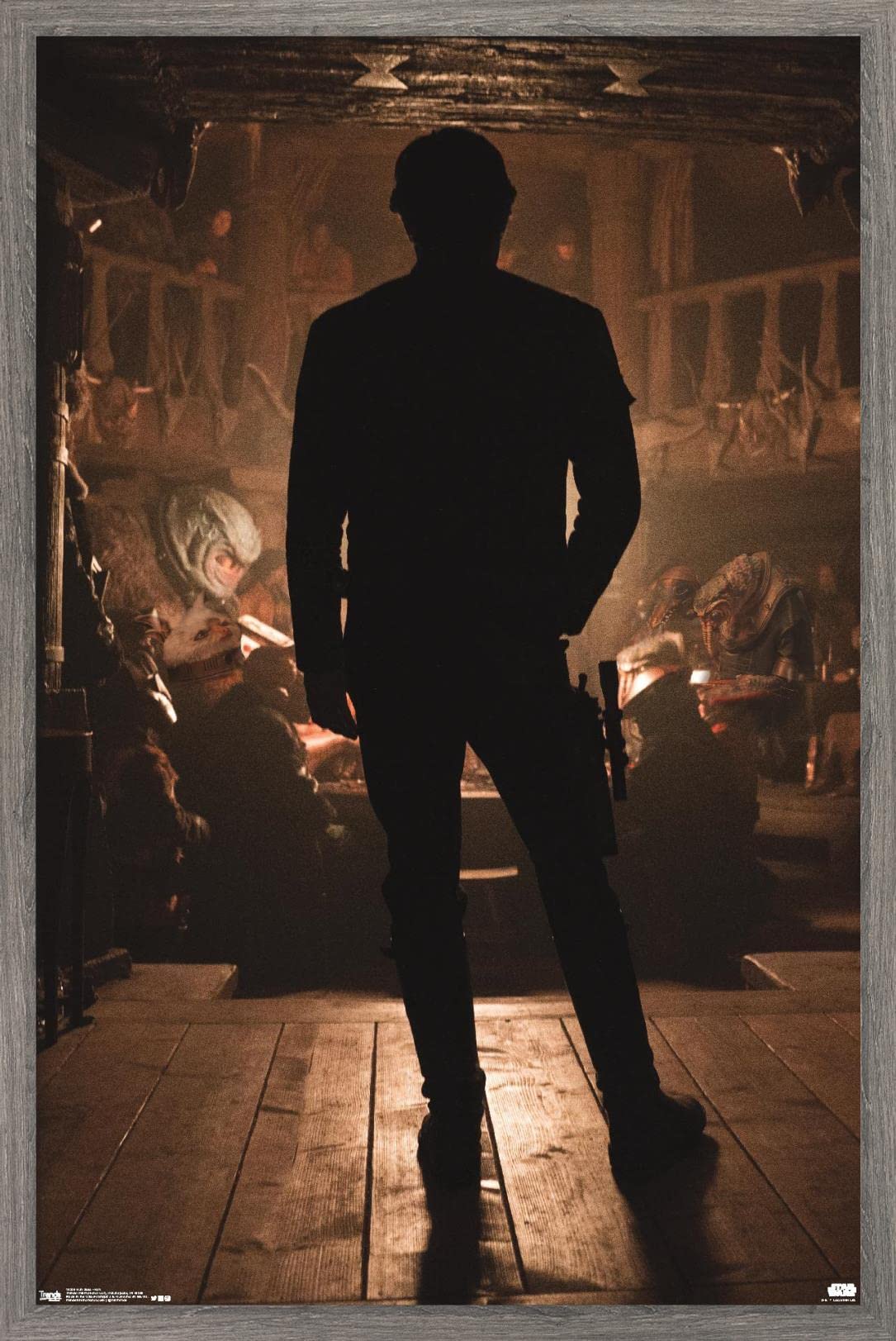 Star Wars Han Solo Movie Poster - 22.4x14.7 Inch Barnwood Framed Wall Art | Premium Quality Home & Office Decor for Movie Fans & Collectors | Perfect for Living Room, Bedroom, or Game Room Display