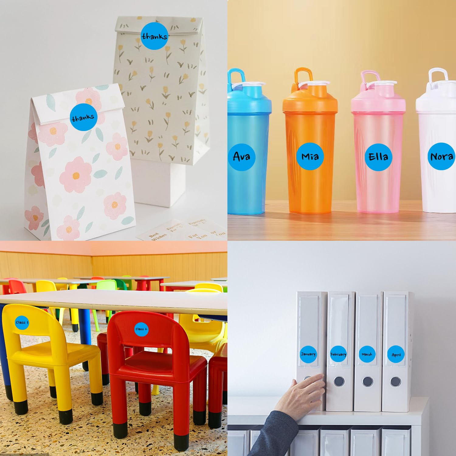 STARLIBOO Removable Dot Stickers - 540 Colored Dots, 2 Inch Writable & Reusable Labels for Garage Sales, Organizing, Classrooms & Home Office (Sky Blue)