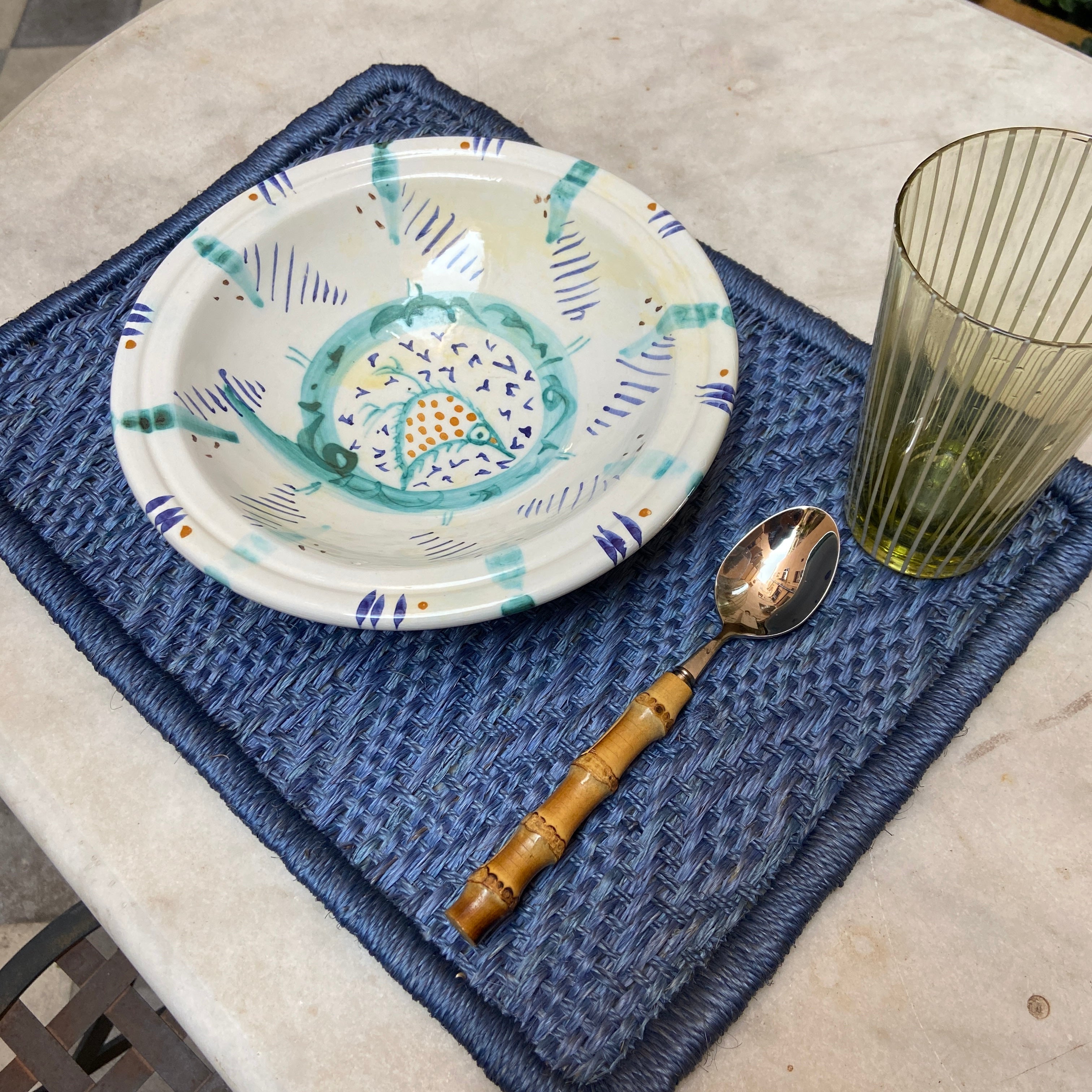 San Gil Premium Placemats Set of 2 - Light Blue Cotton Table Mats for Dining, Kitchen, and Home Decor | Waterproof & Washable | Perfect for Everyday Use, Dinner Parties, and Holiday Gatherings
