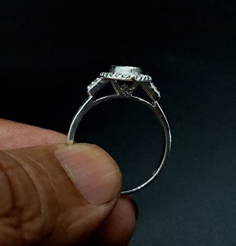 925 Sterling Silver Marquise Shape Ring Bezel Setting 10x5mm with CZ Stone - Handmade Blank Marquise Ring Setting for Engagement, Wedding, and Jewelry Making - Perfect for DIY Custom Rings
