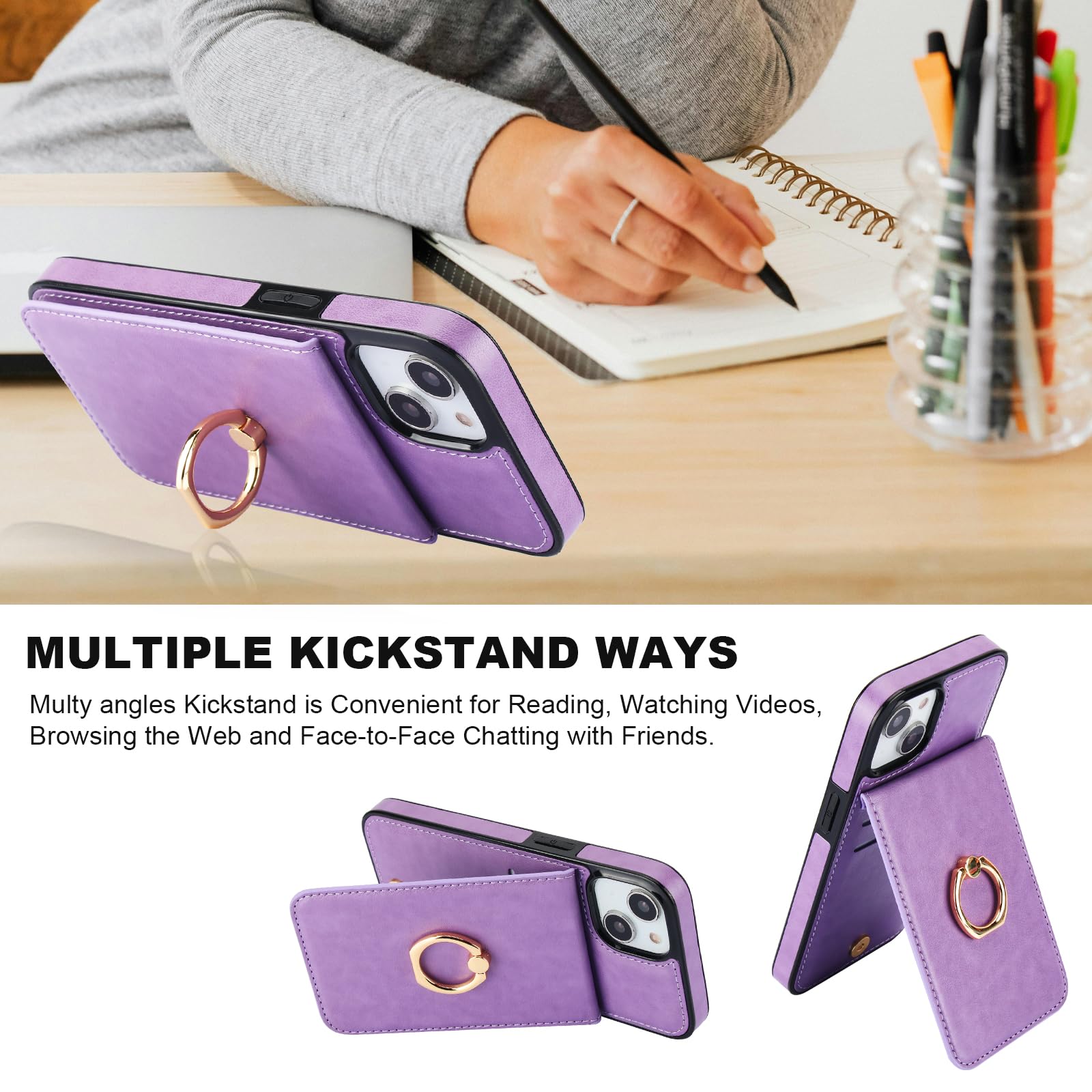 Premium 360° Rotating Magnetic Wallet Case for iPhone 13/14 (6.1