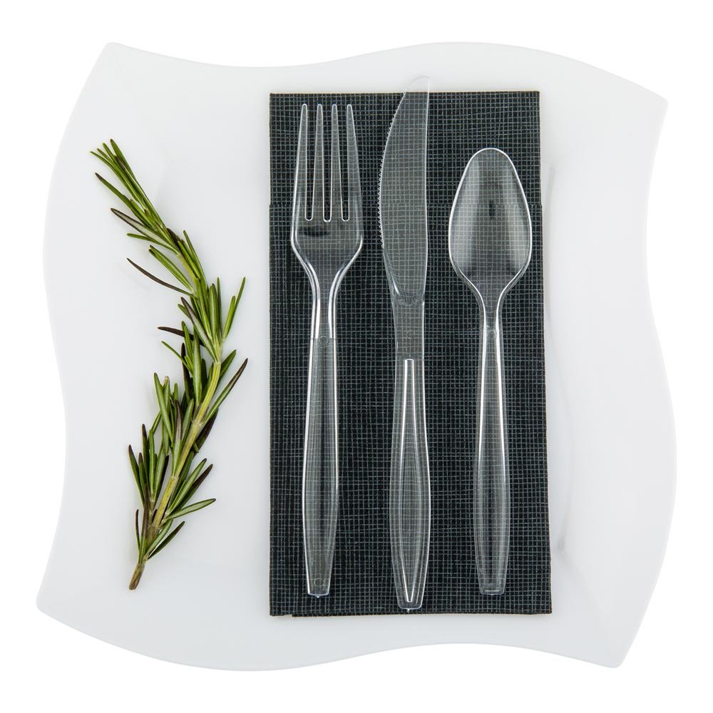 Restaurantware RW Base 7.3 Inch Heavy Duty Disposable Knives - 250 Pack with Long Sturdy Handles, Clear Plastic Cutlery for Parties, Picnics, School Events & Takeout Meals | Durable for Catering, BBQs & Outdoor Dining