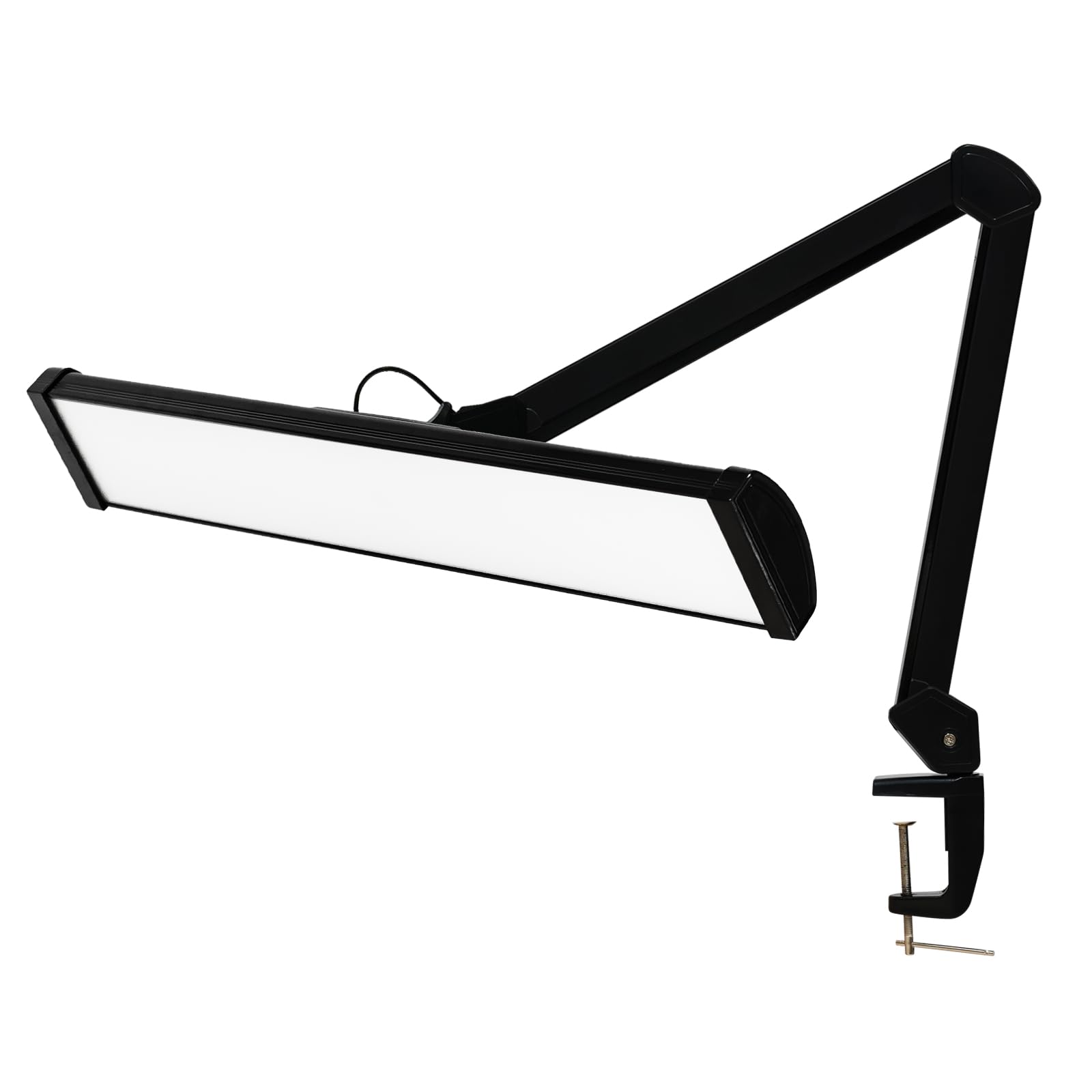 LED Architect Desk Lamp with Clamp - 2300 Lumens Adjustable Swing Arm Task Light for Office, Drafting & Reading | 180 Bright LEDs, 30W Workbench Lighting (Black) - Perfect for Home Office, Study Room & Workshop