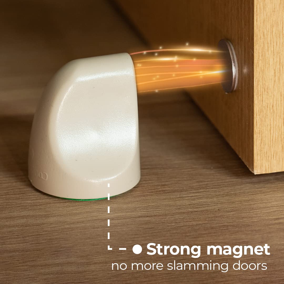 Strong Magnetic Door Stopper - Heavy Duty Chrome Finish for Home, Office & RV - Prevents Slamming & Protects Walls