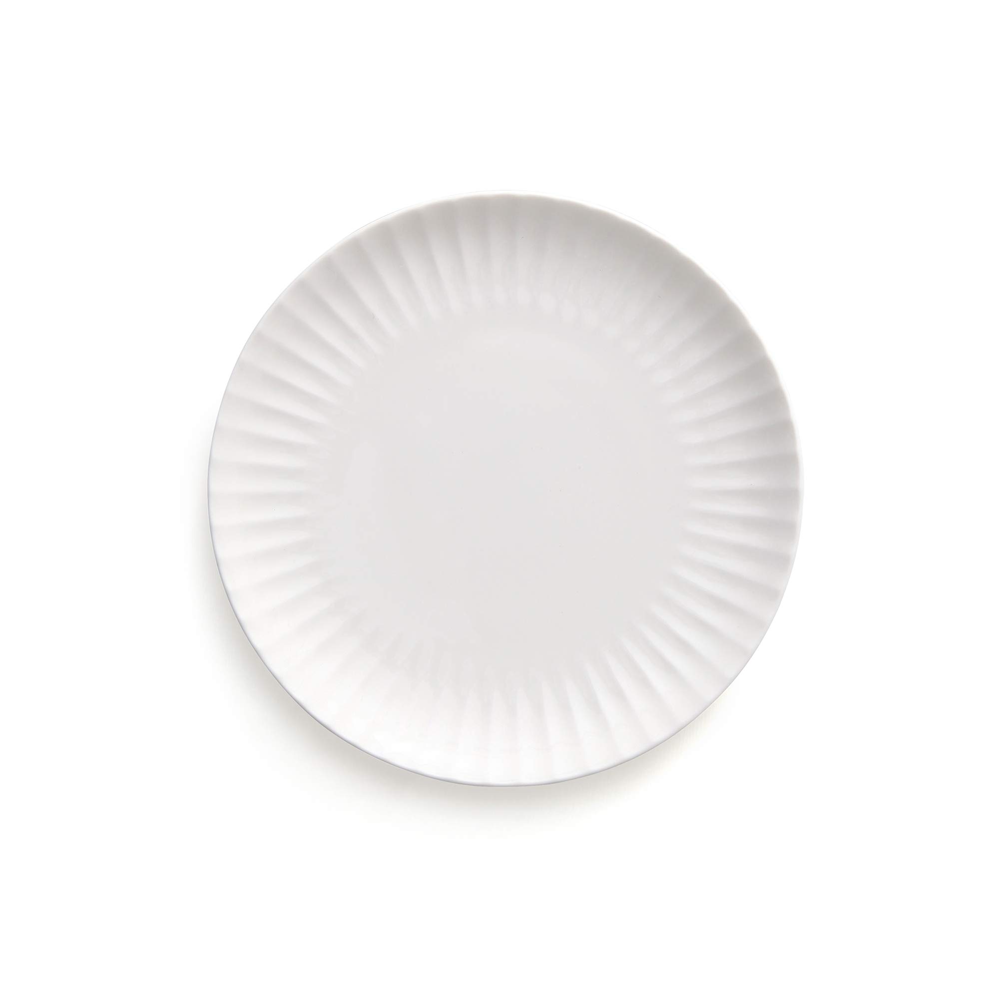 ZEN Pleats Porcelain Dessert Plates 8.3 Inch Set of 6 - Elegant Salad Appetizer Dishes for Dinner Party, Wedding, Holiday Table Setting (Mixed Colors)