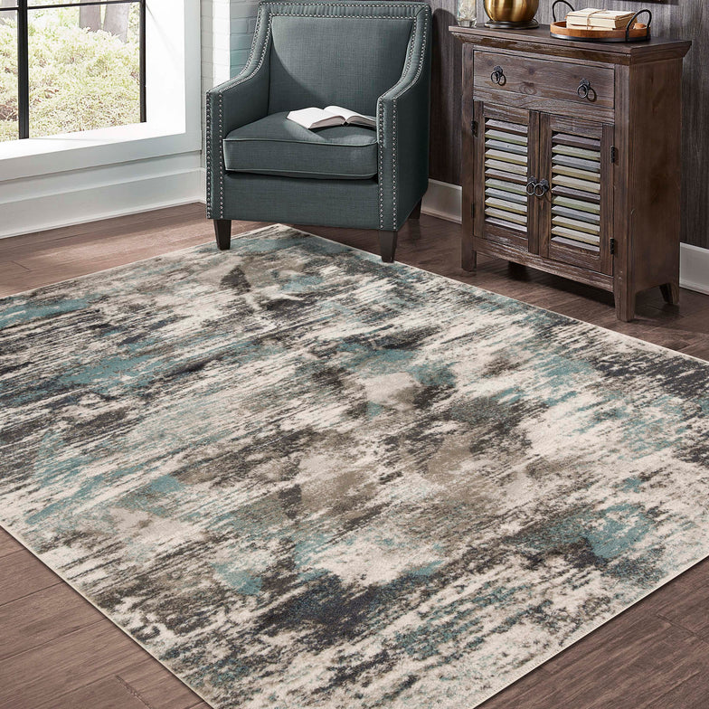 Kahuna Abstract Striped Indoor Area Rug - Soft Modern Bohemian Carpet for Living Room, Bedroom, Nursery - Non-Slip Comfortable Floor Mat for Home Decor