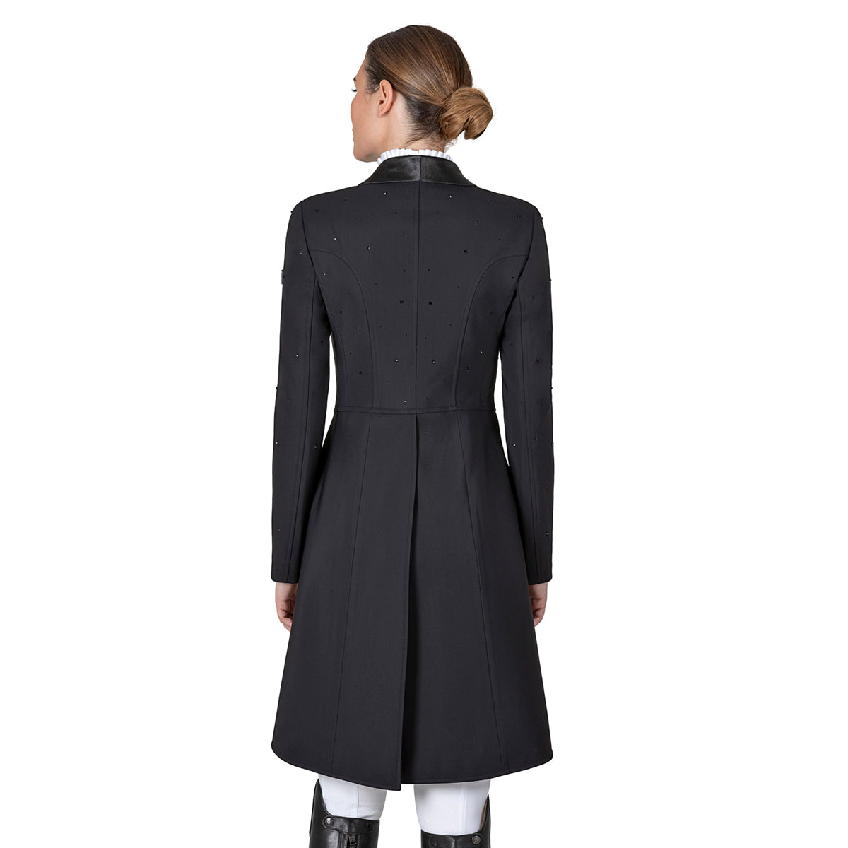 Equiline Women's Sparkling Rhinestone Tailcoat Blazer - Elegant Evening Wear for Parties, Weddings & Special Occasions