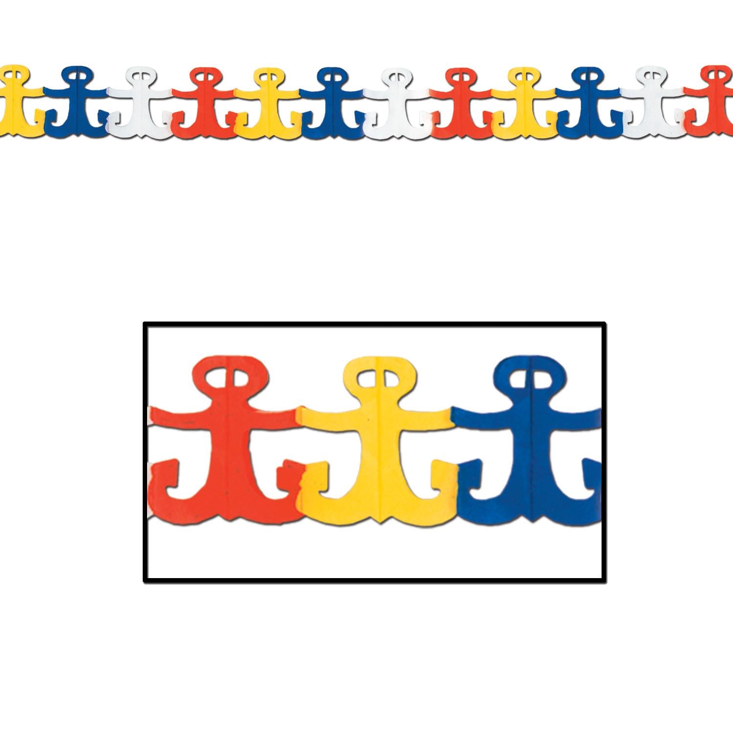 12 Pack Beistle Anchor Party Garland - Nautical Themed Decor for Birthday, Baby Shower & Summer Party Decorations | Perfect for Indoor & Outdoor Events
