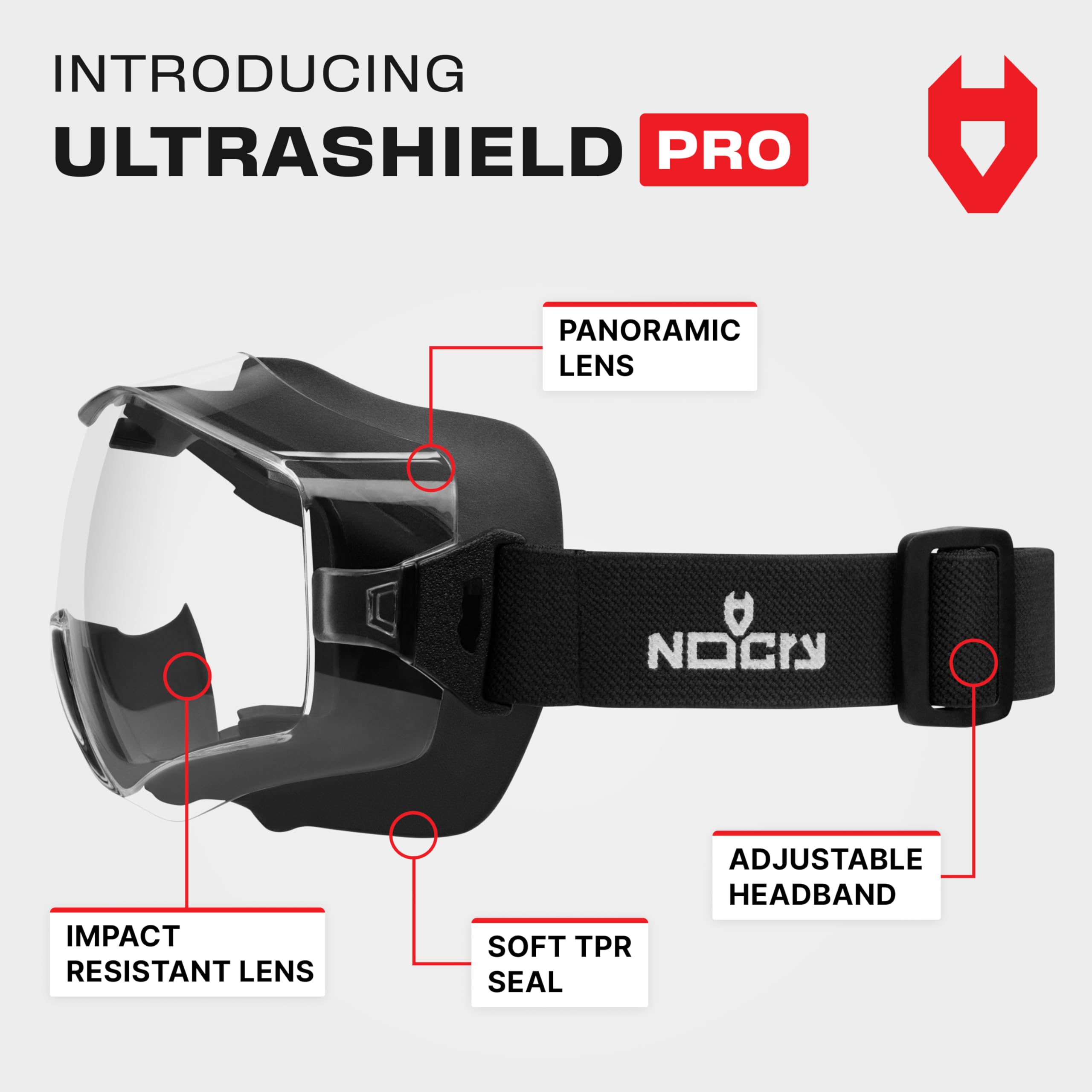 NoCry Safety Goggles Over Glasses - ANSI Z87.1 Certified, Anti-Fog & Anti-Scratch Lenses with UV380 Protection - Adjustable Strap for Extreme Impact Resistance - Perfect for Chemistry Lab, Woodworking, Construction & DIY Projects