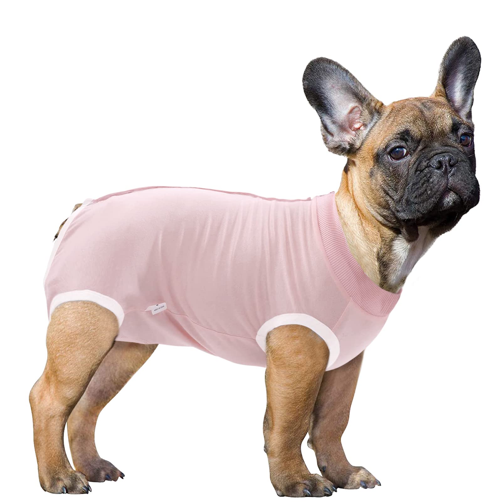 SAWMONG Dog Recovery Suit - Post-Surgery Protective Wear for Dogs | Soft Surgical Onesie Alternative to E-Collar | Pink Medium Size | Ideal for Spay/Neuter Recovery & Wound Protection