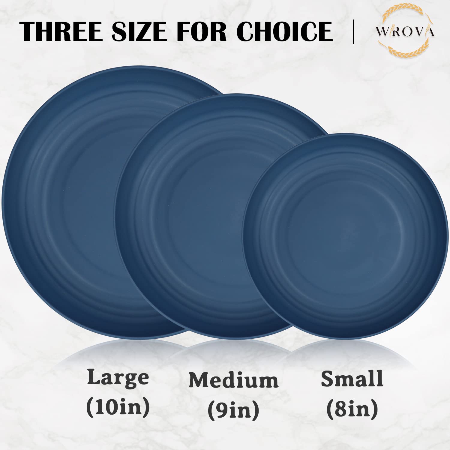 Eco-Friendly Wheat Straw Dinner Plates Set of 8 - 8 Inch Unbreakable & Lightweight Plates - Microwave & Dishwasher Safe Reusable Plates for Kitchen, Camping, RV, Picnics, and Outdoor Dining (Colorful Series)