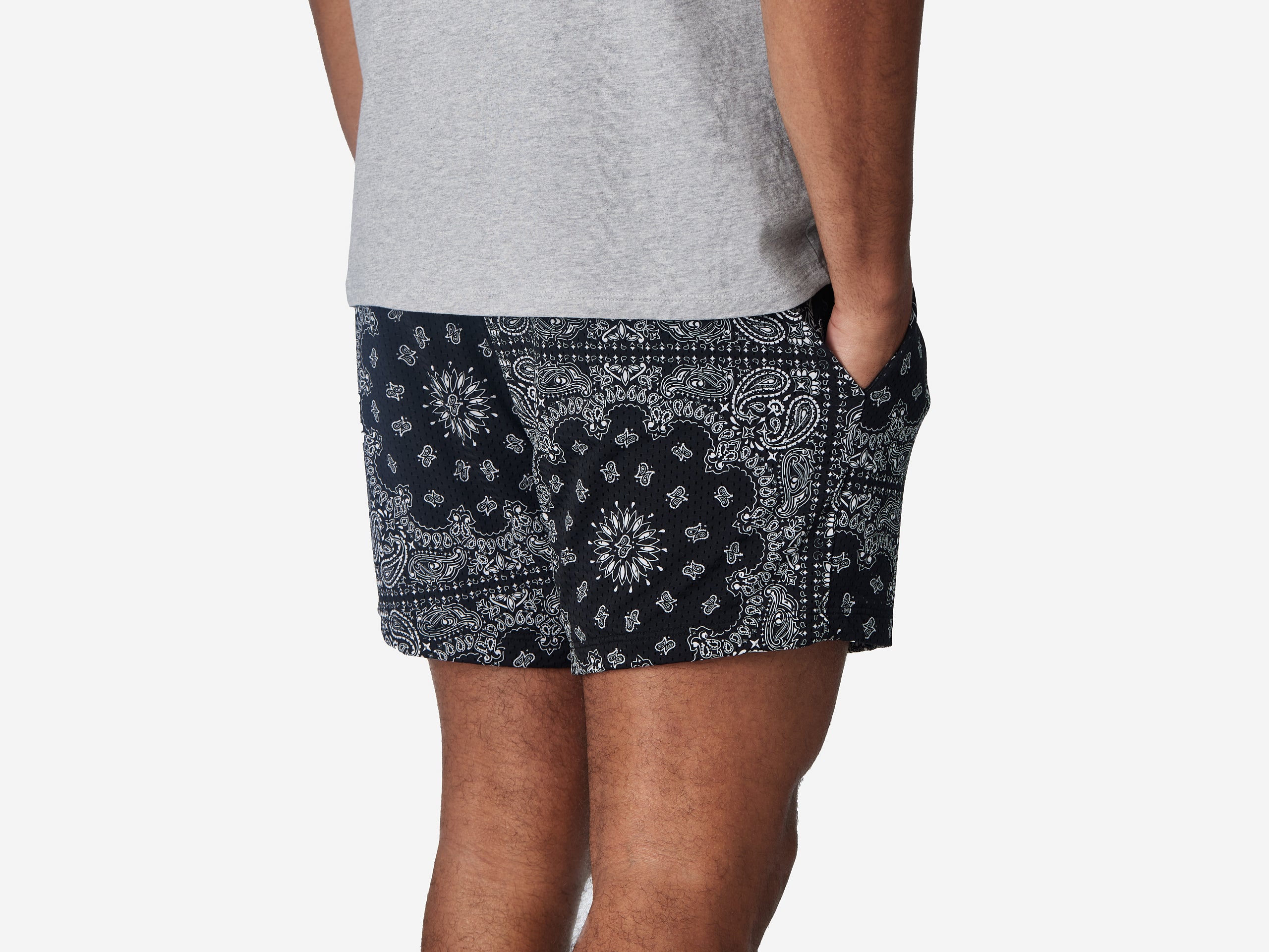 4 Pocket Lounge Shorts for Men - Comfortable Casual Bandana Print Shorts with Side Pockets | Perfect for Summer, Beach, Lounging & Outdoor Activities