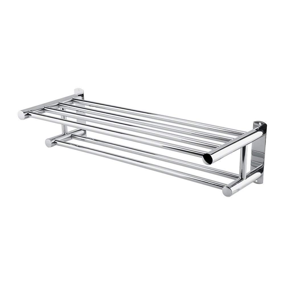 Premium Stainless Steel Towel Rack - Luxury Polished Chrome Wall Mounted Bathroom Towel Holder for Spa, Hotel & Home Decor