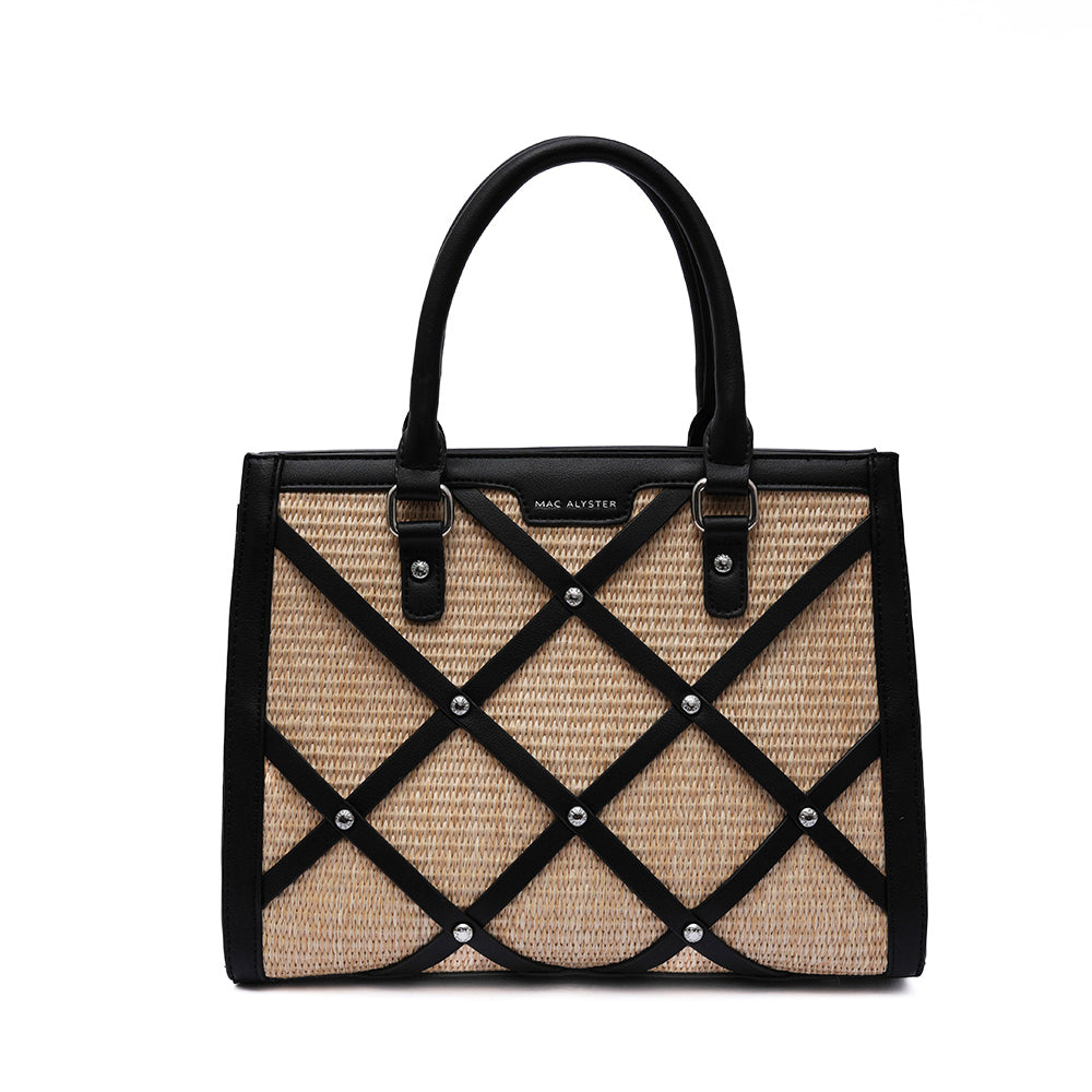 MAC ALYSTER Handbag with Detachable Long Shoulder Strap - Black | Stylish Women's Crossbody Purse for Work, Travel & Everyday Use