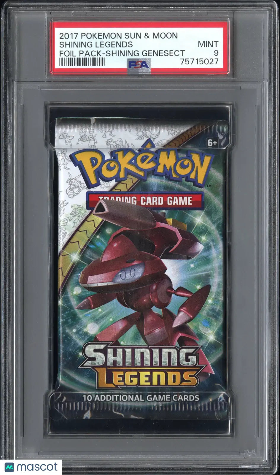 2017 Pokemon Sun & Moon Shining Legends Foil Pack Shining Genesect PSA 9 Graded Card - Rare Collectible for Pokemon TCG Players & Investors | Perfect for Display, Trading, and Gaming Battles