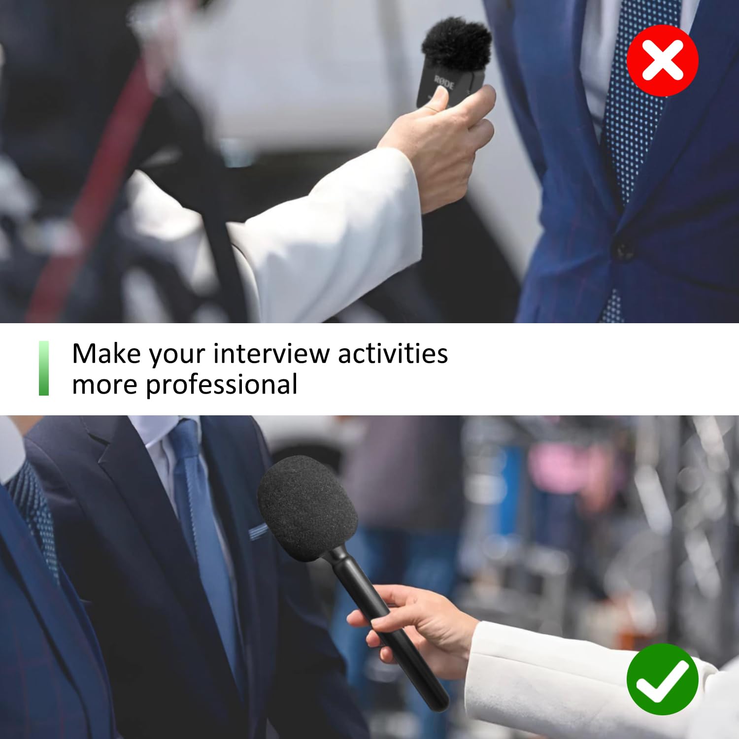 Rode Wireless GO II Handheld Microphone Adapter with Windscreen - Compatible with Wireless PRO & ME - Perfect for Interviews, Podcasts & Live Streaming