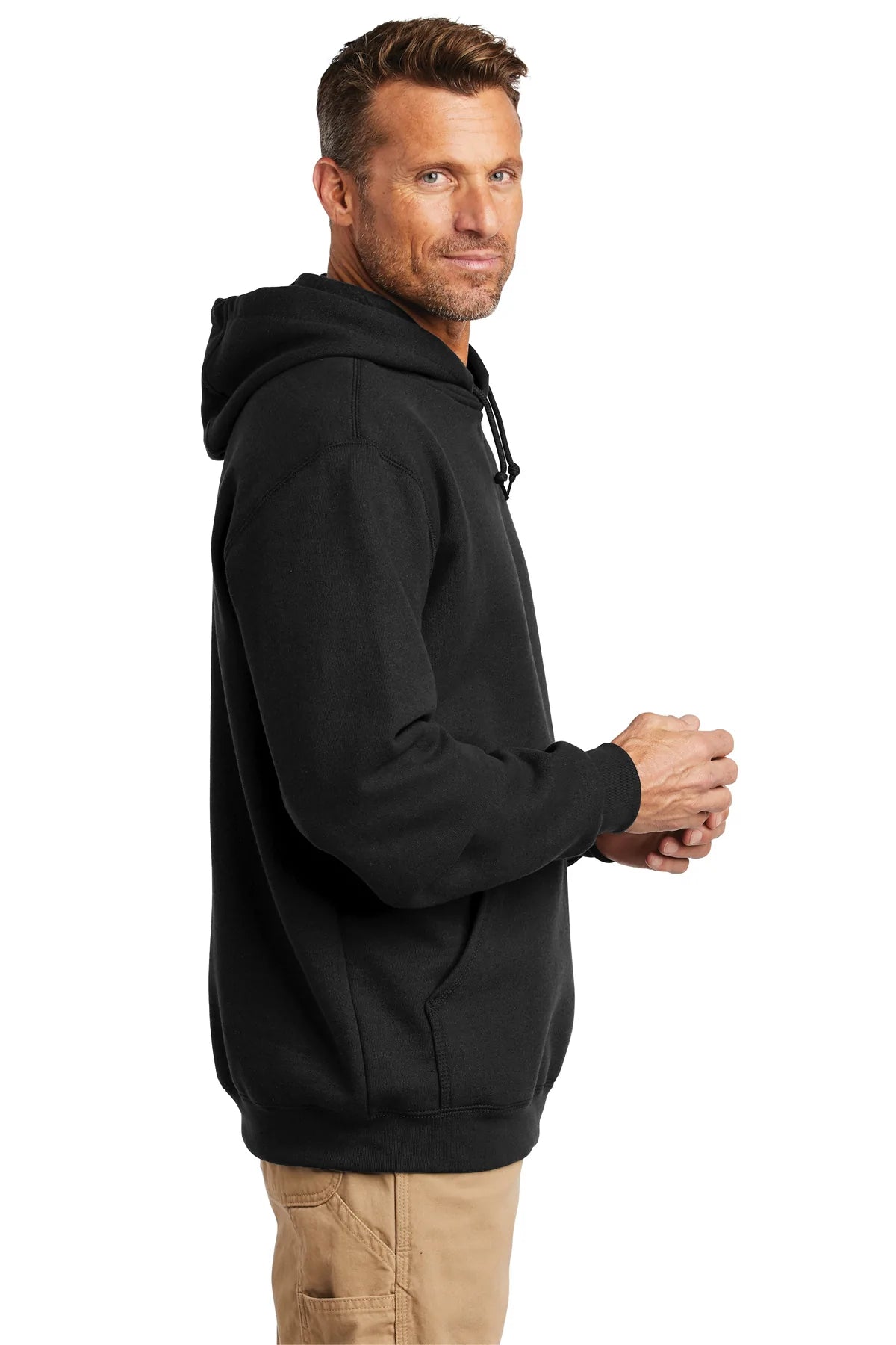 Carhartt Tall Hooded Custom Sweatshirts for Men, Black - Heavyweight Workwear Hoodie for Construction & Outdoor Activities