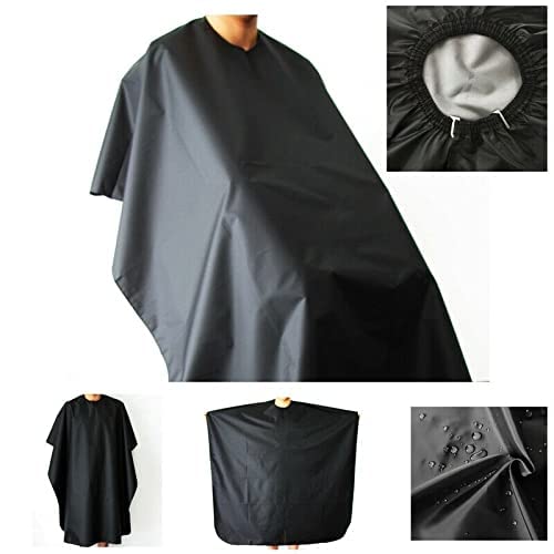 3 Pack Waterproof Barber Salon Hair Cutting & Dyeing Apron Sheets - Professional Black Hairdressing Capes for Men & Women - Perfect for Salon, Parlor & Home Hair Styling