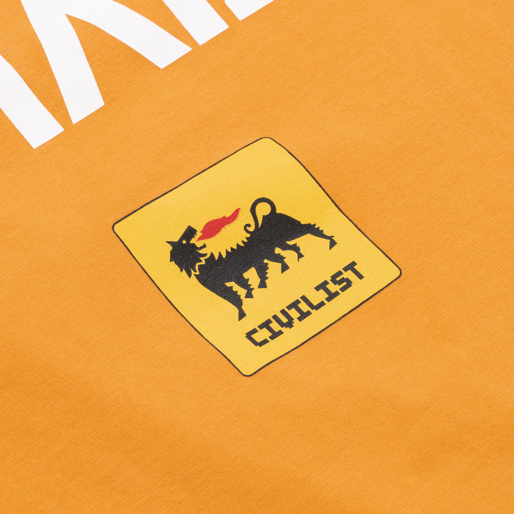 Civilist Sponsor Short Sleeve T-Shirt [Orange] - Trendy Streetwear for Casual Outfits & Summer Fashion