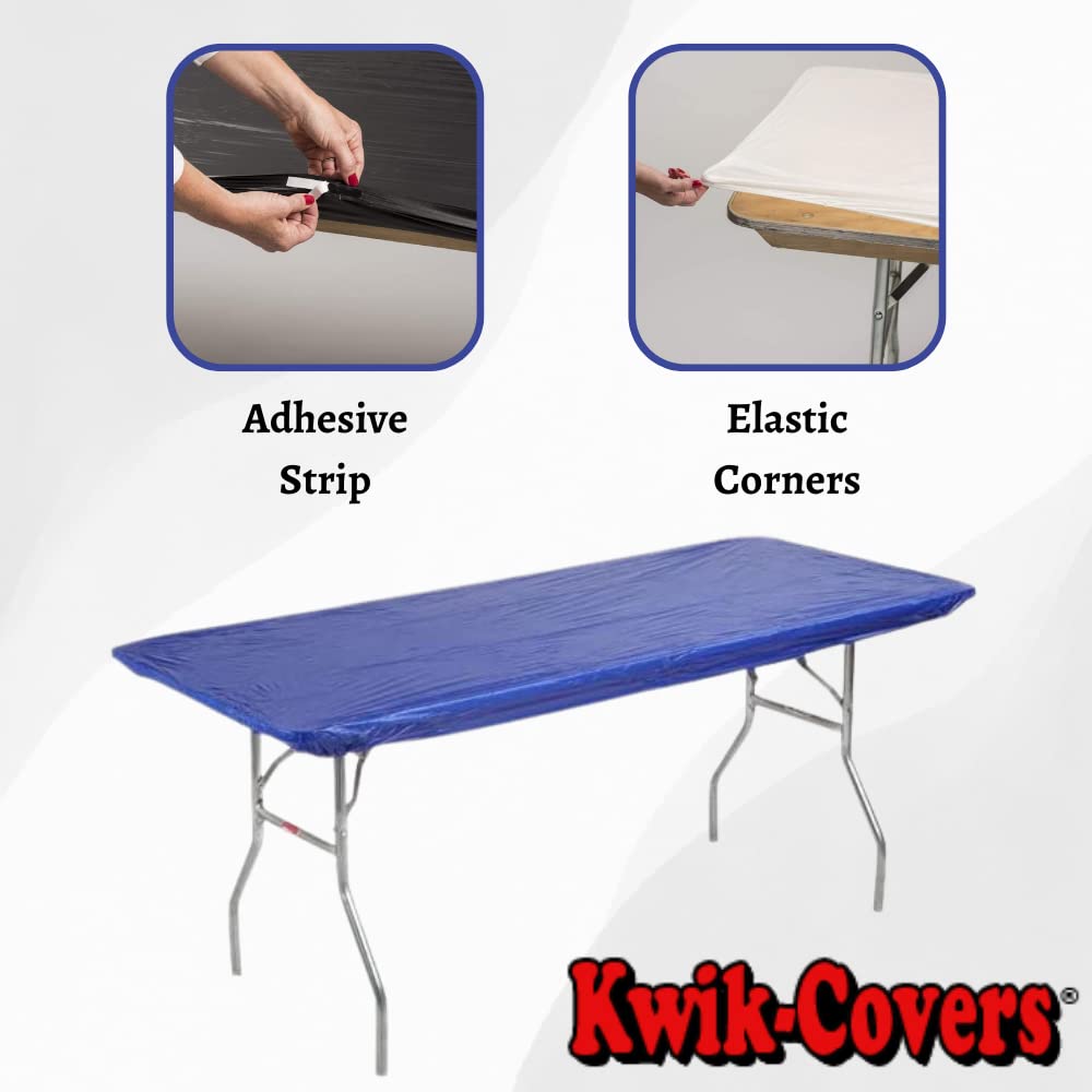 Royal Blue Plastic Table Covers 20 Pack (30x72 Inch) with 280 Paper Napkins - Waterproof Disposable Tablecloths for Indoor/Outdoor Parties, Picnics, BBQs & Events - Kwik-Covers Rectangular Table Protectors (Table Not Included)