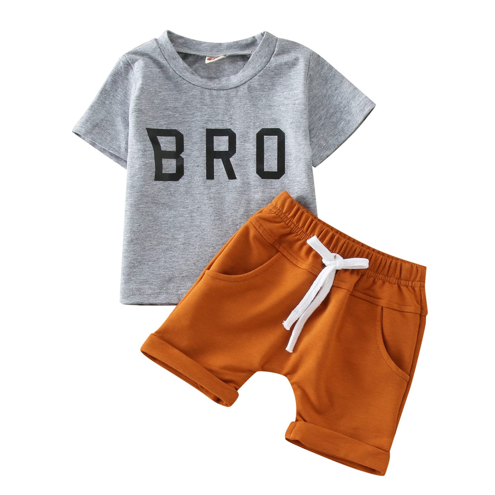 Newborn Baby Boy Clothes Set - Summer Short Sleeve Letter T-Shirt & Elastic Shorts Outfit 0-24 Months | Cute Casual Wear for Playdates, Park Outings & Family Photos