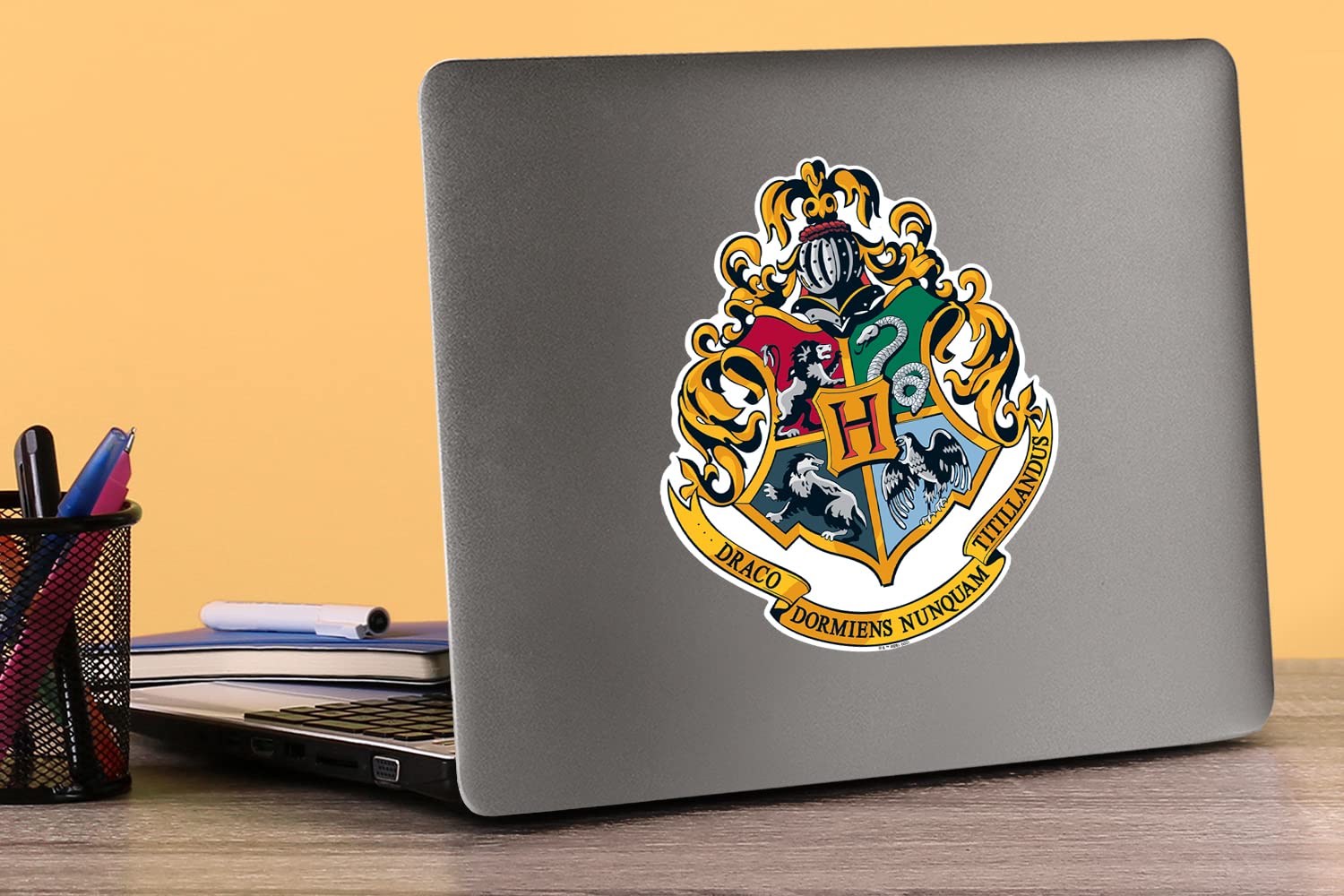 Harry Potter House Crests Sticker Pack - 50 Die Cut Vinyl Decals for Laptop, Water Bottle, Scrapbook, Tablet, Skateboard - Hogwarts Gryffindor, Slytherin, Ravenclaw, Hufflepuff Stickers - Indoor & Outdoor Use for DIY Crafts, School Supplies, and Fan Gifts