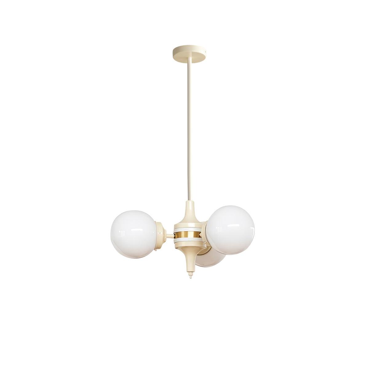 Elegant Cream Glass Ball Chandelier - Modern Ceiling Light Fixture for Dining Room, Living Room & Bedroom Lighting Decor