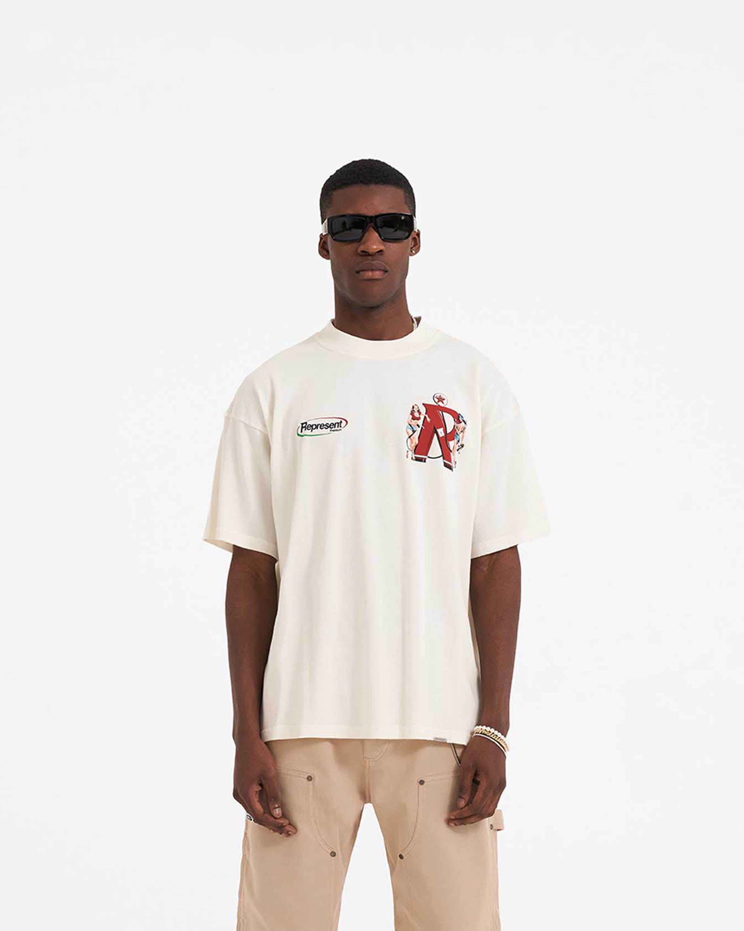 Premium Represent T-Shirt - Flat White | Soft Cotton Unisex Tee for Casual Wear & Street Style