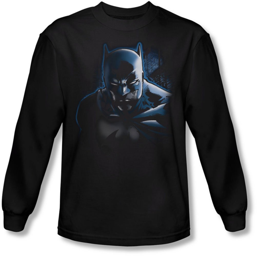 Batman Men's 'Don't Mess With The Bat' Long Sleeve T-Shirt - Black Superhero Graphic Tee for Comic Fans & Casual Wear