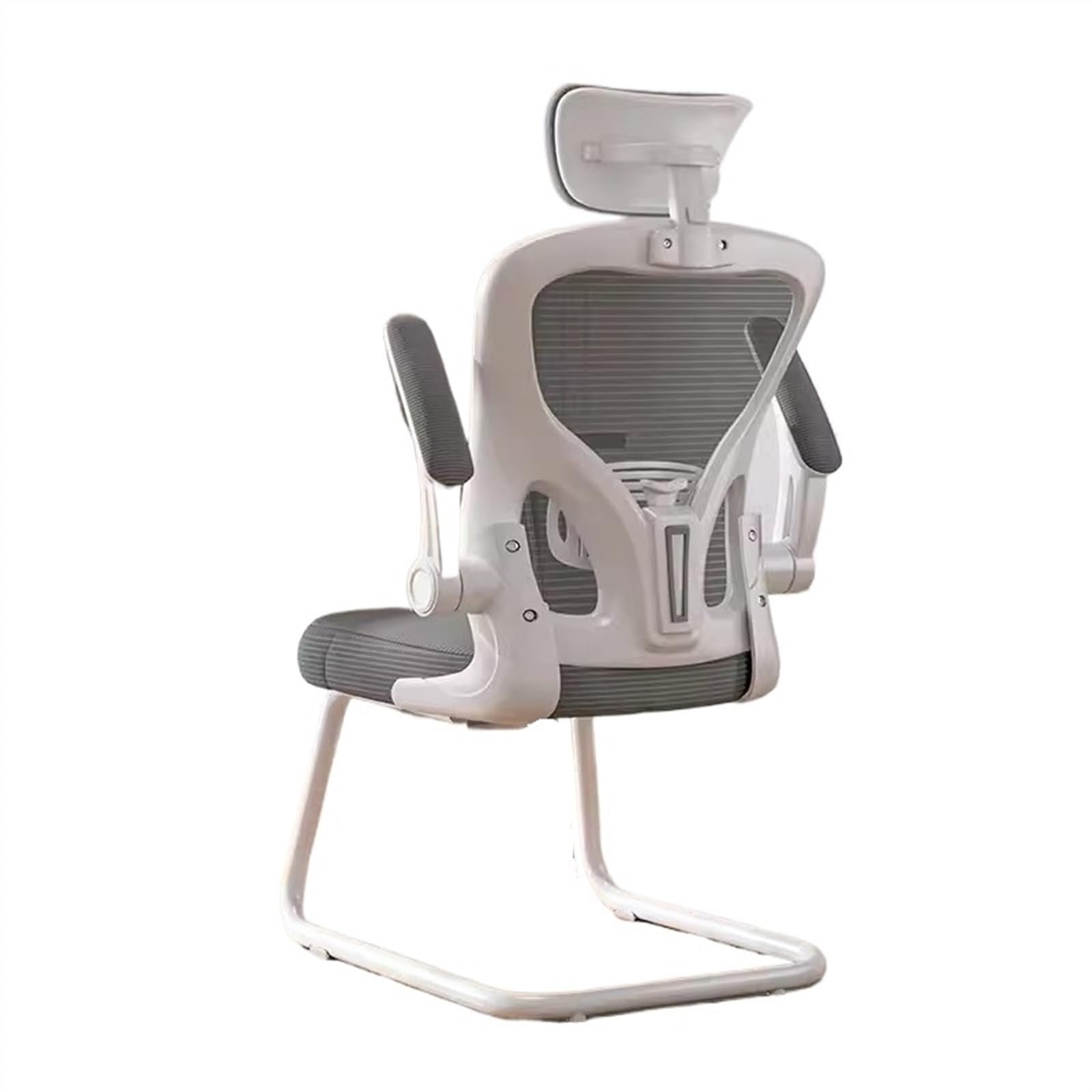 Ergonomic Mesh Office Chair with Adjustable Headrest & Lumbar Support - High Back Breathable Desk Chair with Adjustable Armrests for Home & Office Workspace - Perfect for Long Hours Sitting (White)