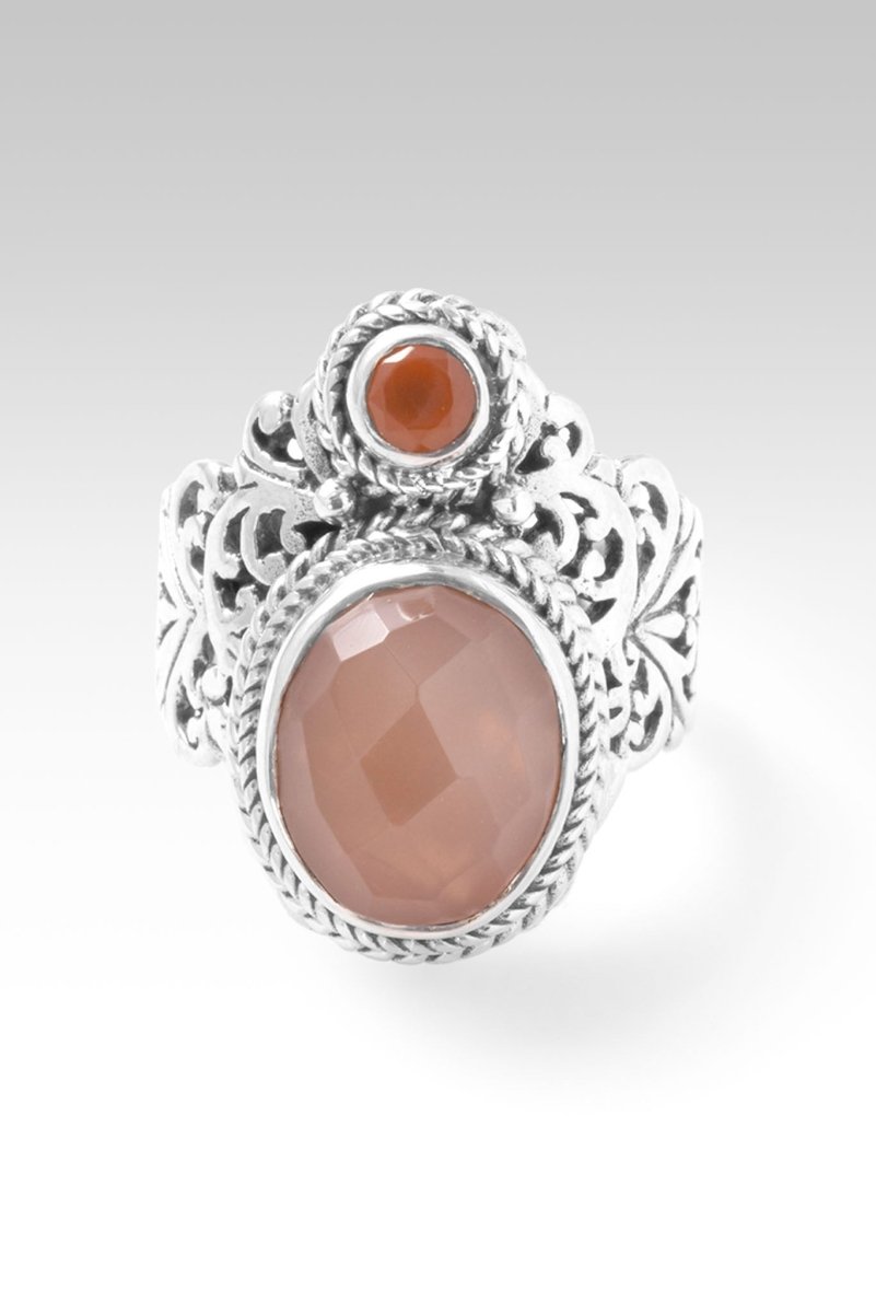 Peace Beyond Understanding Ring™ - Orange Moonstone & Carnelian Gemstone Jewelry for Meditation, Spiritual Healing & Positive Energy