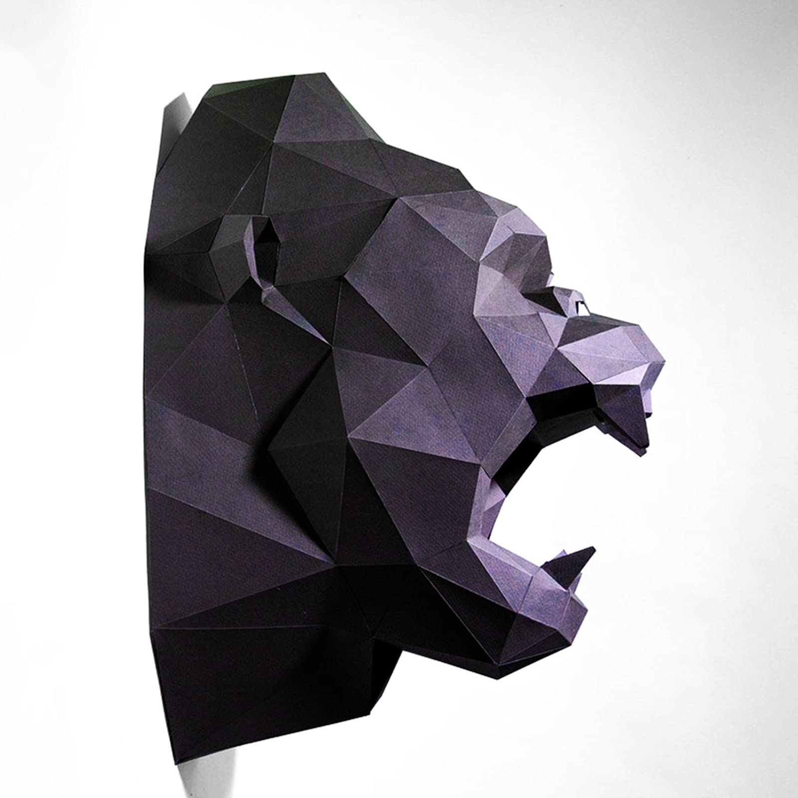 DIY Gorilla Head 3D Paper Sculpture - Origami Puzzle Paper Model for Wall Decoration, Handmade Geometric Trophy & Photo Props | Perfect for Home Decor, Party Favors, and Creative Gifts