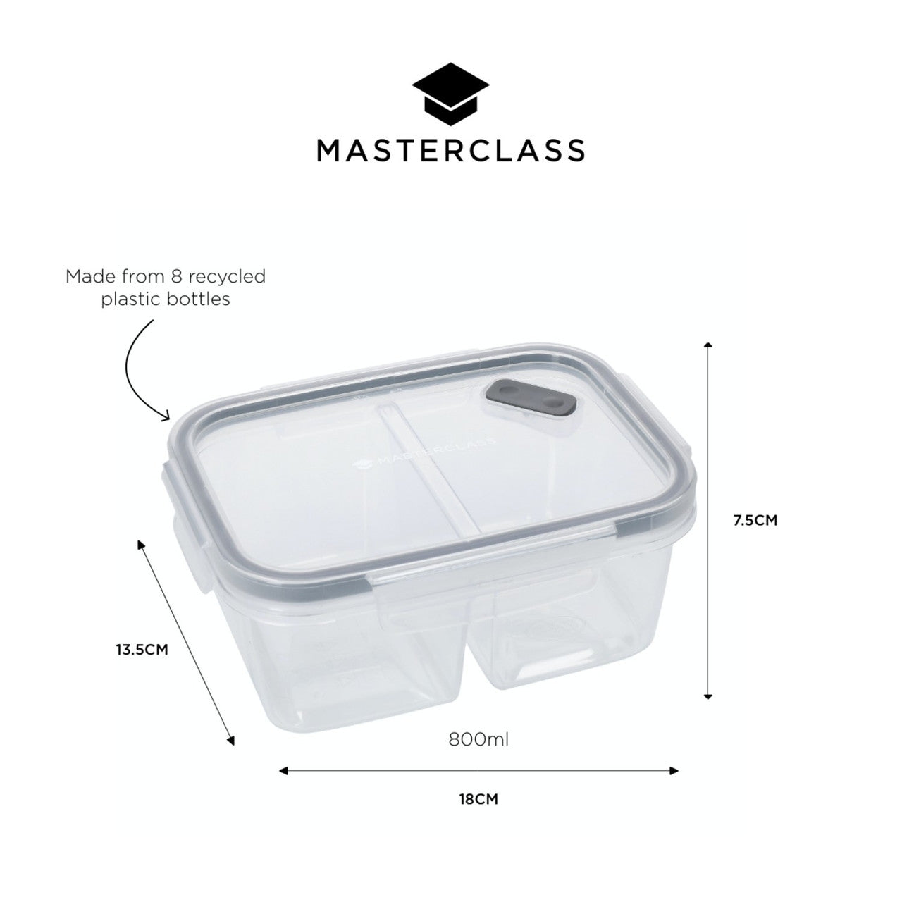 Eco-Friendly BPA-Free Snap Divided Lunch Box 800ml - Perfect for School, Office & Picnics - Leak-Proof & Durable Food Container